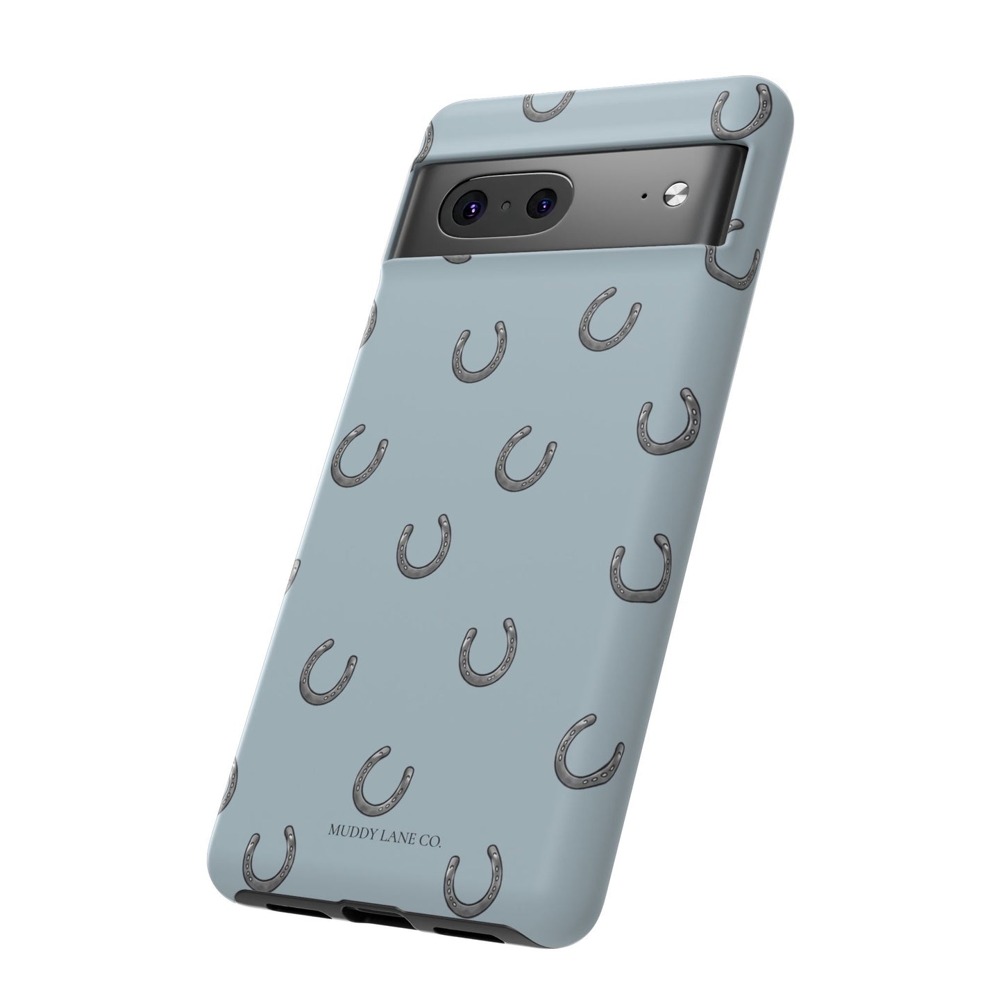 Horseshoe Pattern Tough Phone Case in Dusty Blue Matte