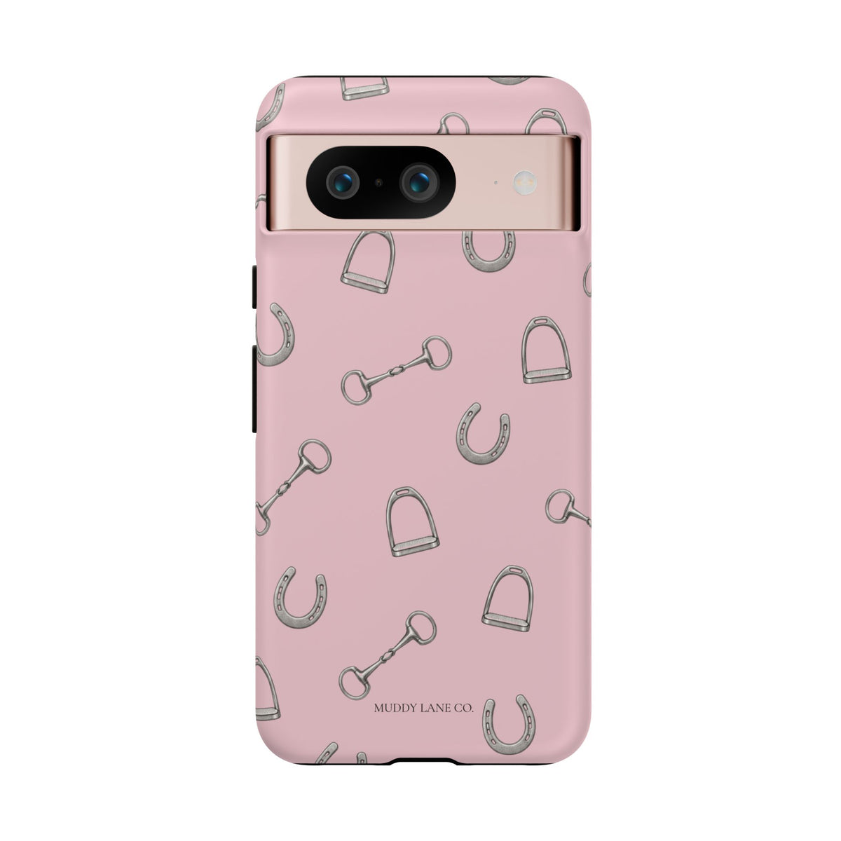 Tack Room Pattern Tough Phone Case in Soft Rosette Pink Matte