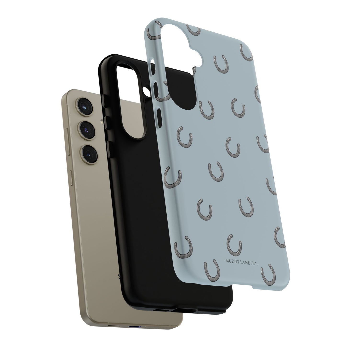 Horseshoe Pattern Tough Phone Case in Dusty Blue Matte