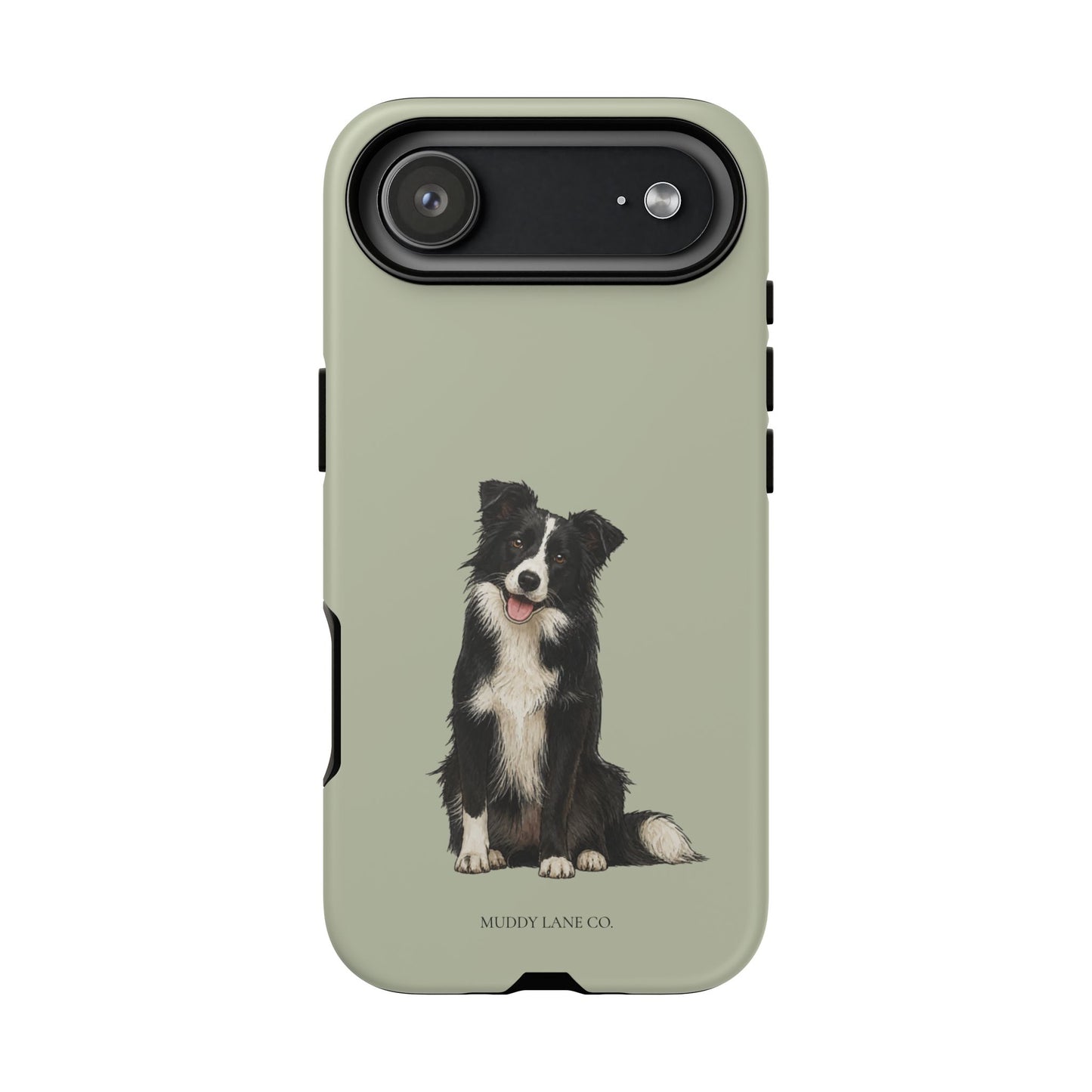 Border Collie Tough Phone Case in Light Sage Matte