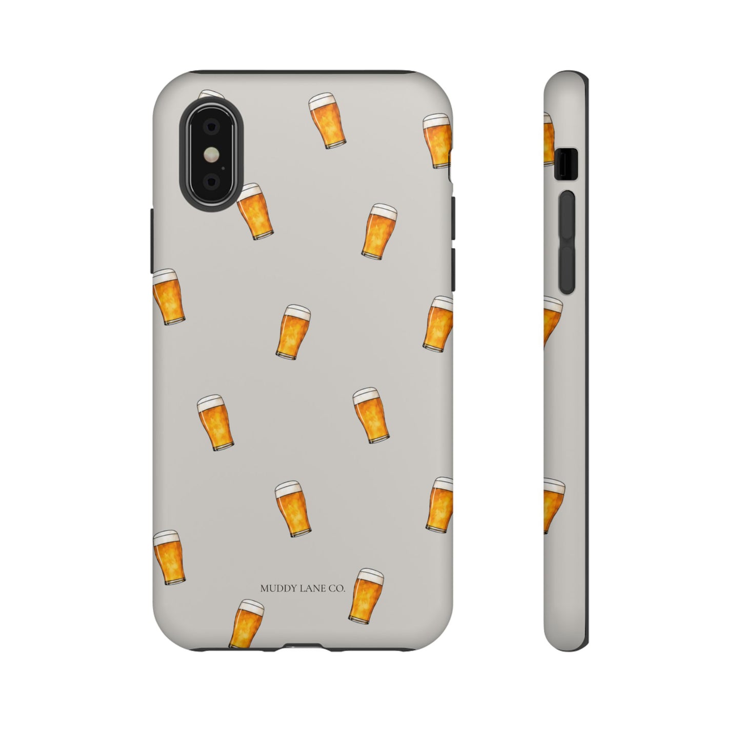 Pint Pattern Tough Phone Case in Soft Grey Matte