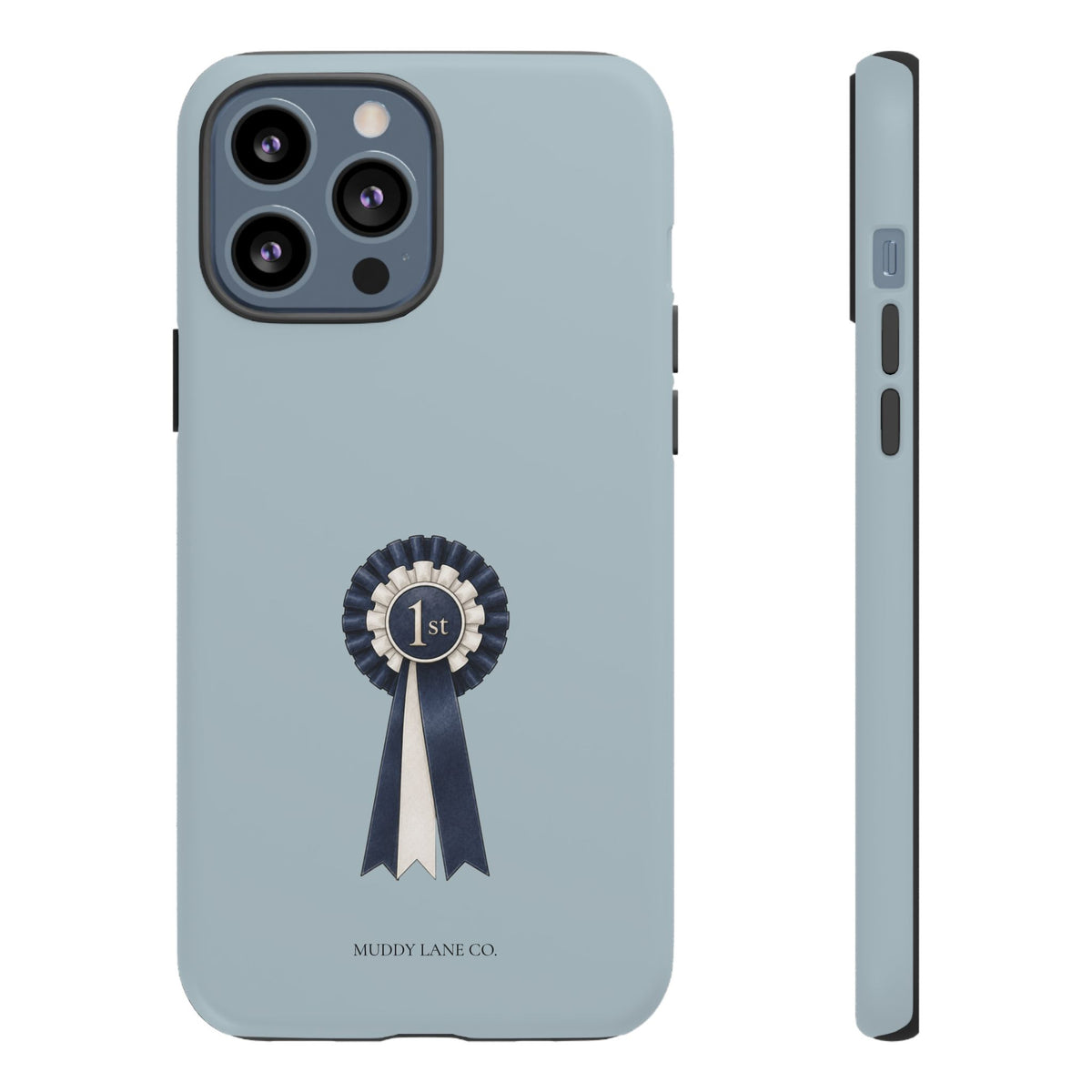 Rosette Tough Phone Case in Dusty Blue Matte