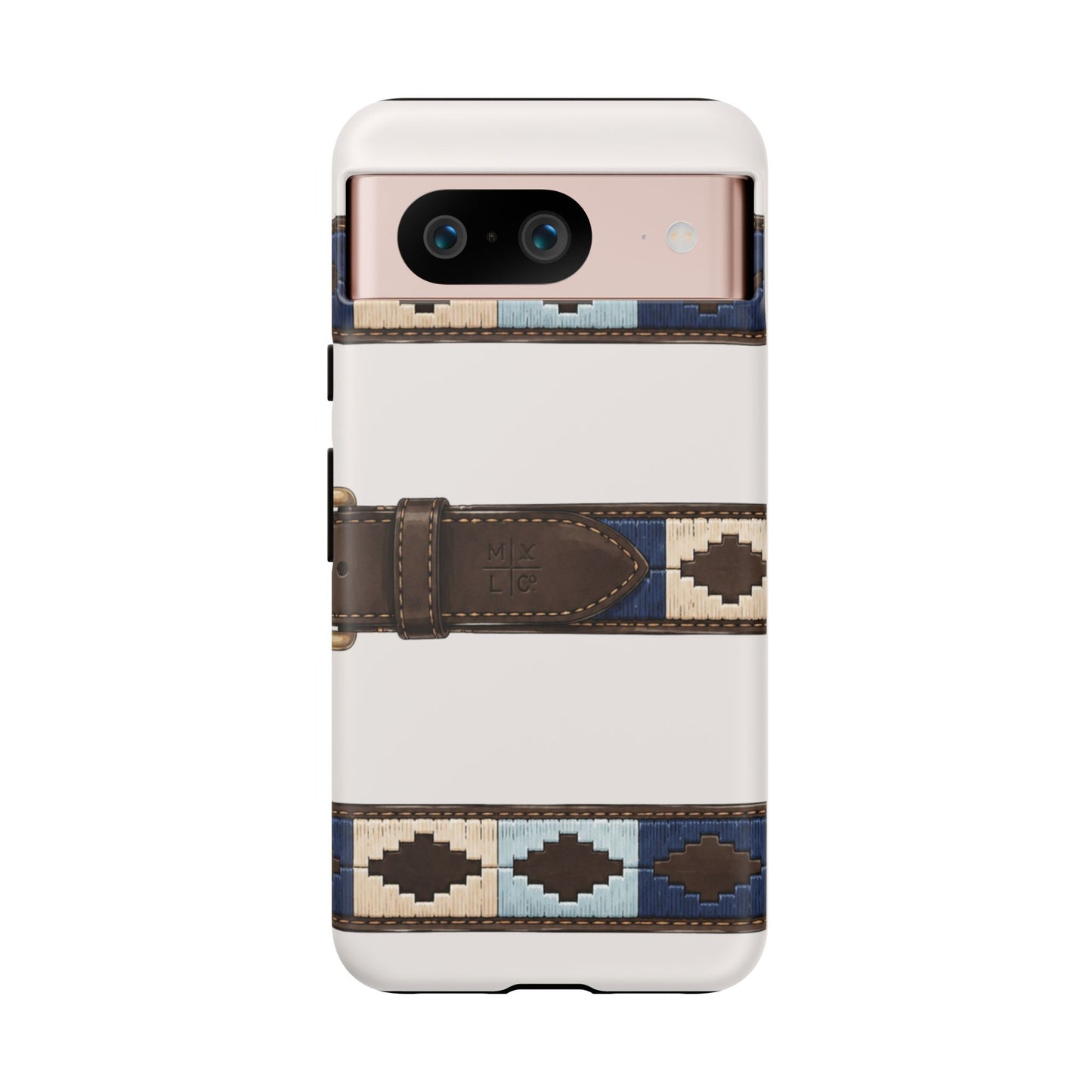 Country Belt Pattern Tough Phone Case in Warm Cream Matte