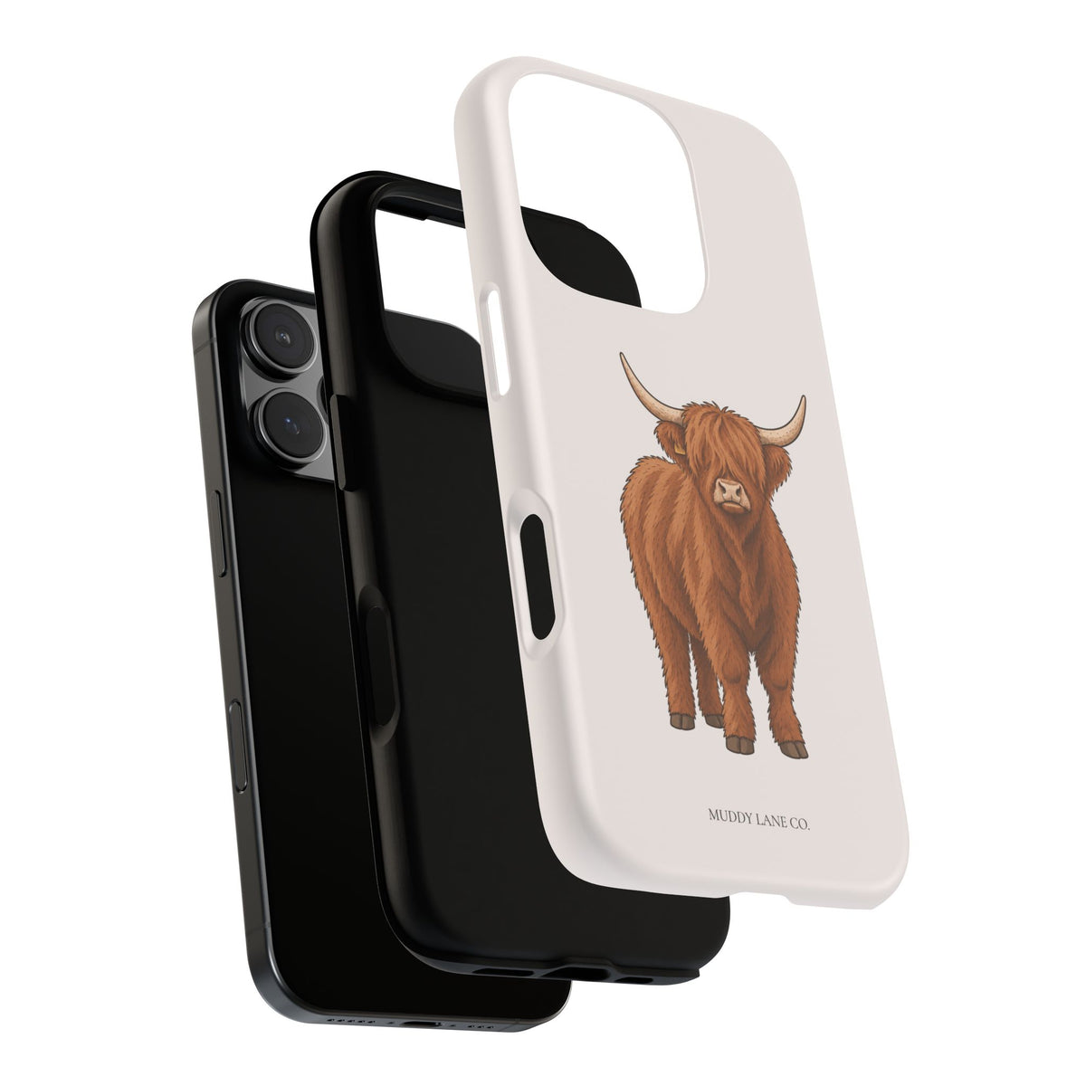 Highland Cow Tough Phone Case in Warm Cream Matte