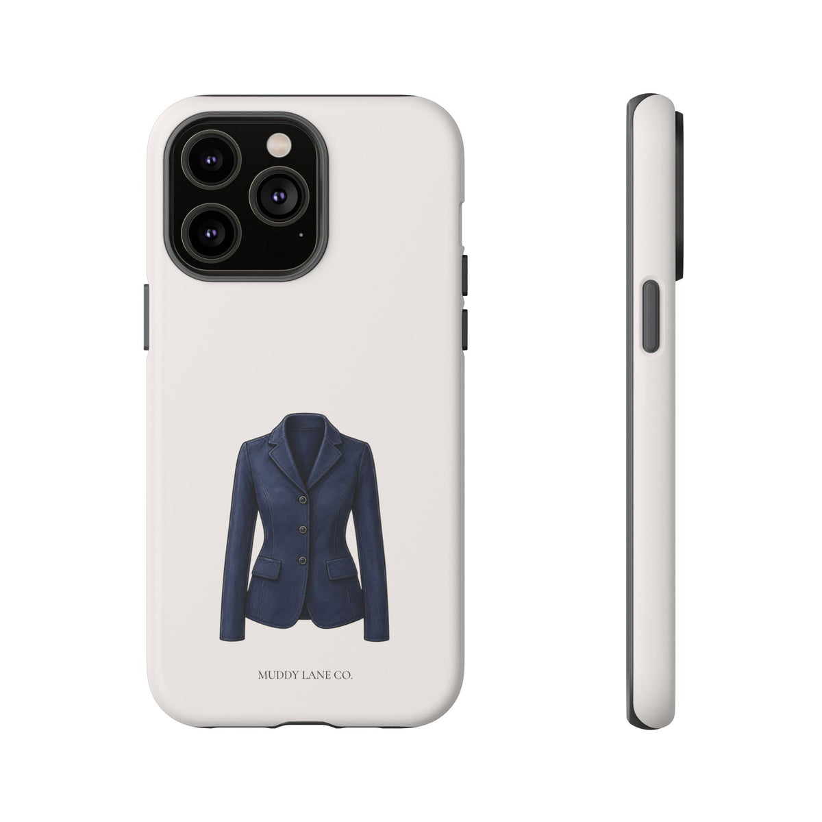 Navy Show Jacket Tough Phone Case in Warm Cream Matte
