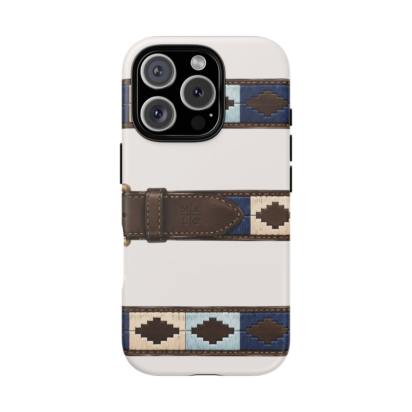 Country Belt Pattern Tough Phone Case in Warm Cream Matte