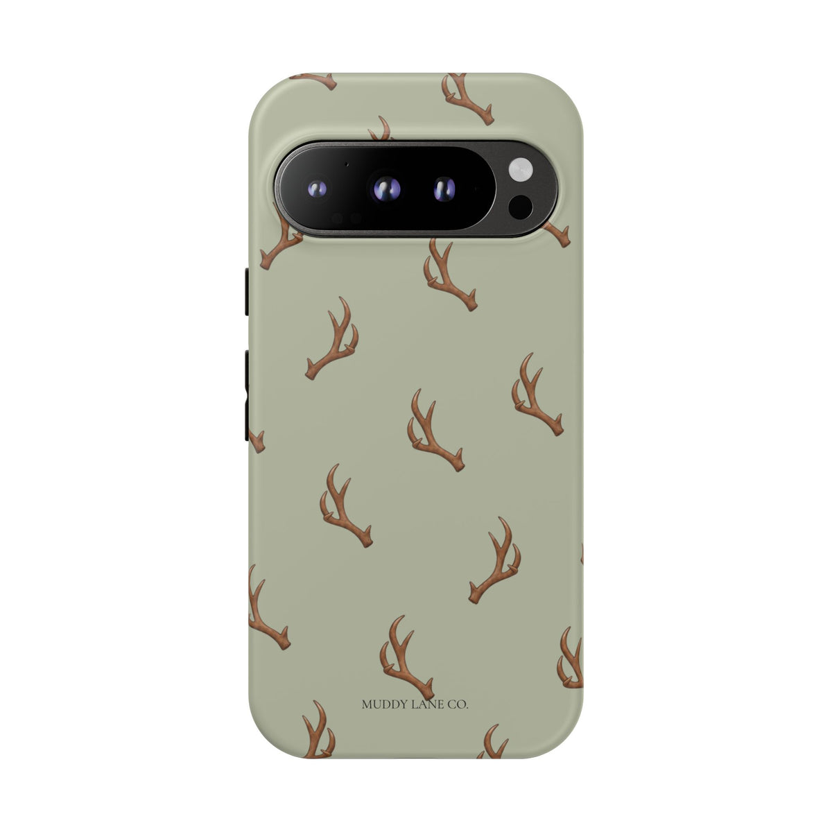 Antler Pattern Tough Phone Case in Light Sage Matte