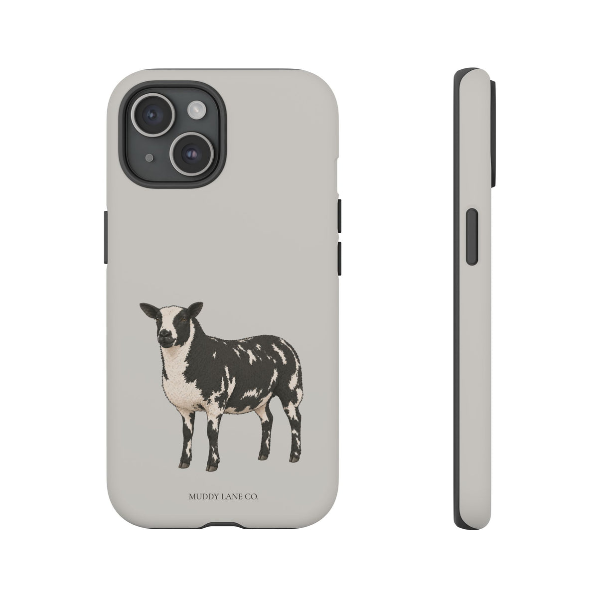 Dutch Spotted Sheep Tough Phone Case in Soft Grey Matte