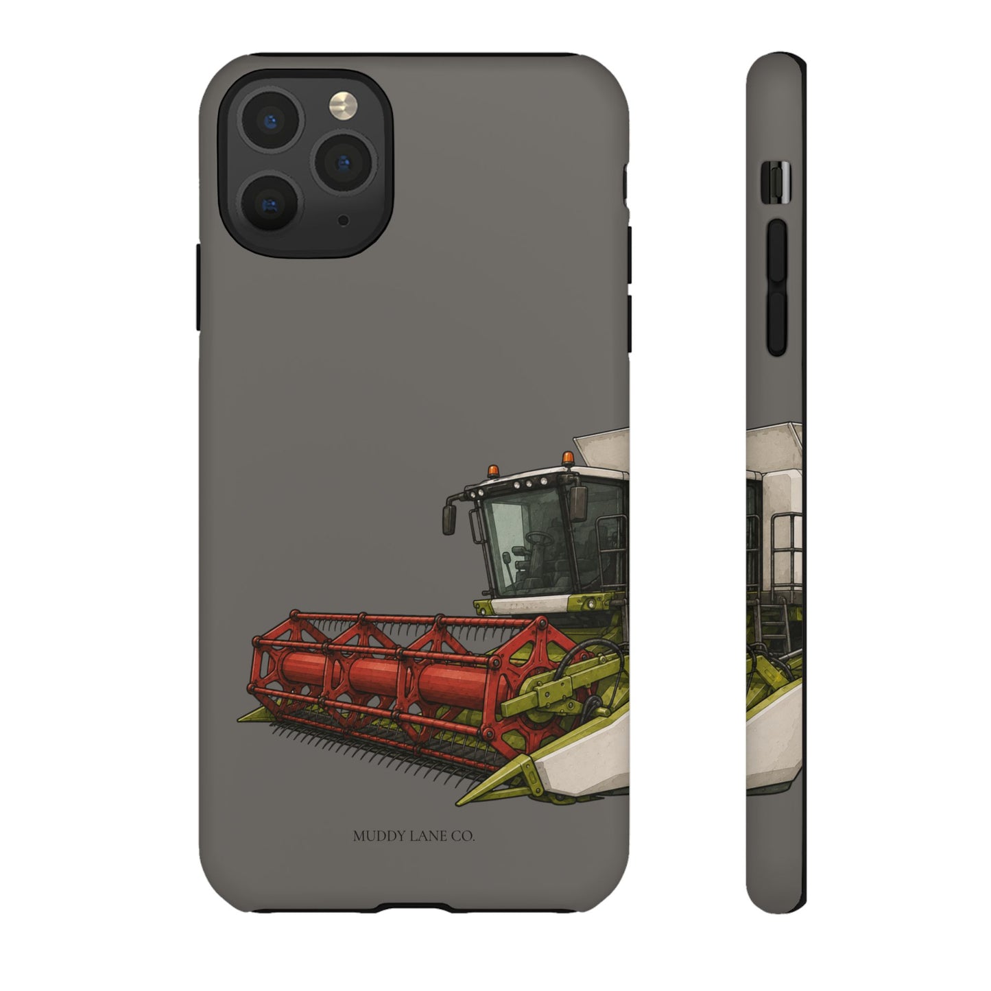 Combine Harvester Close-Up Tough Phone Case in Dark Grey Matte