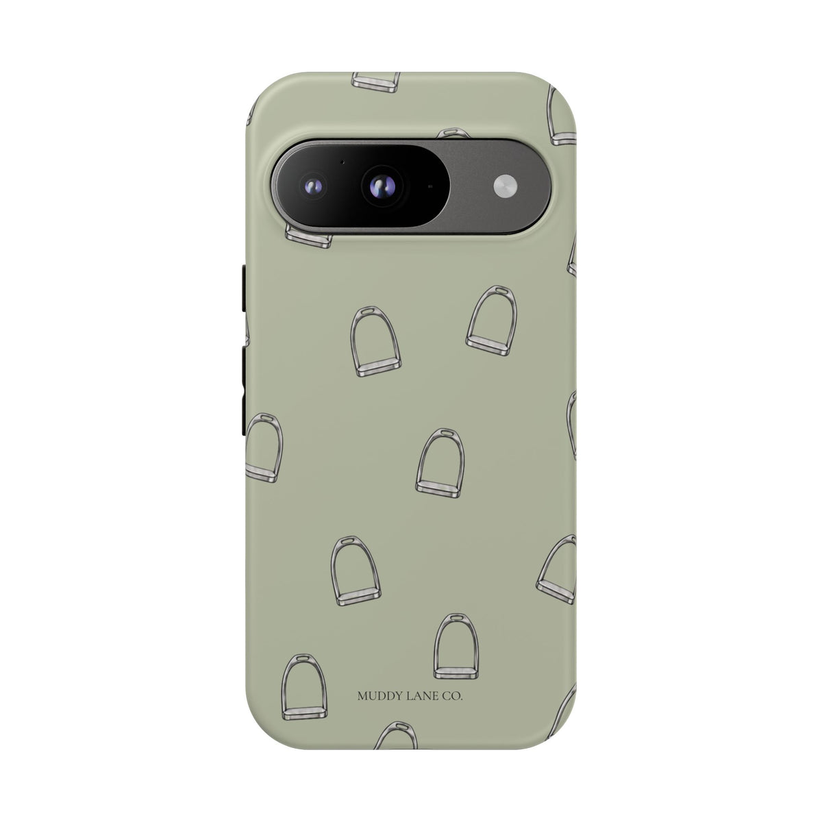 Stirrup Pattern Tough Phone Case in Light Sage Matte