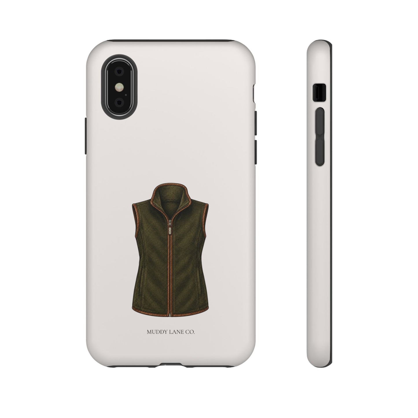 Country Gilet Tough Phone Case in Warm Cream Matte