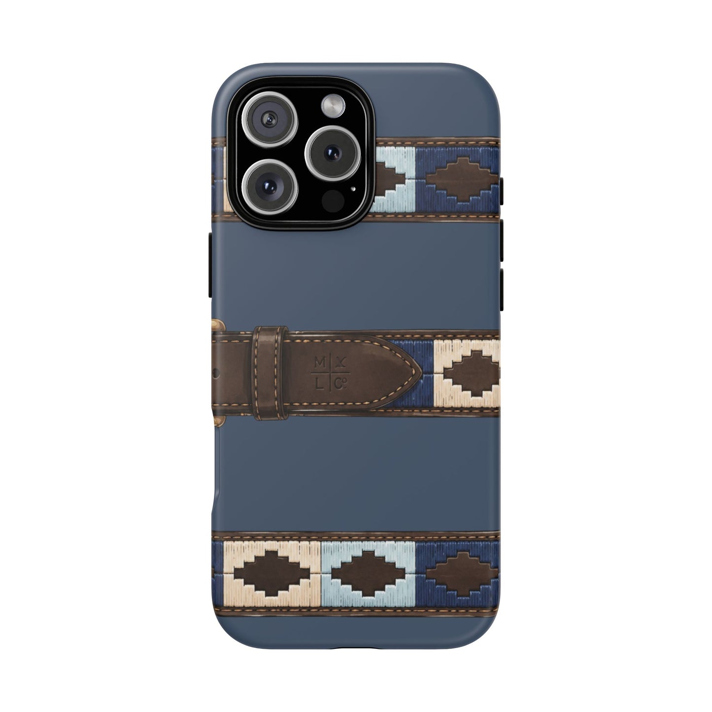 Country Belt Pattern Tough Phone Case in Deep Navy Matte