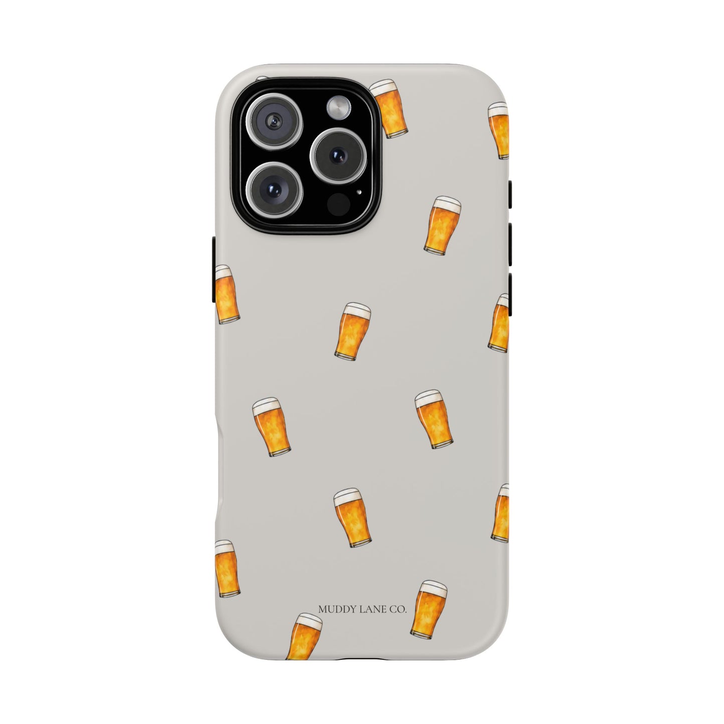 Pint Pattern Tough Phone Case in Soft Grey Matte