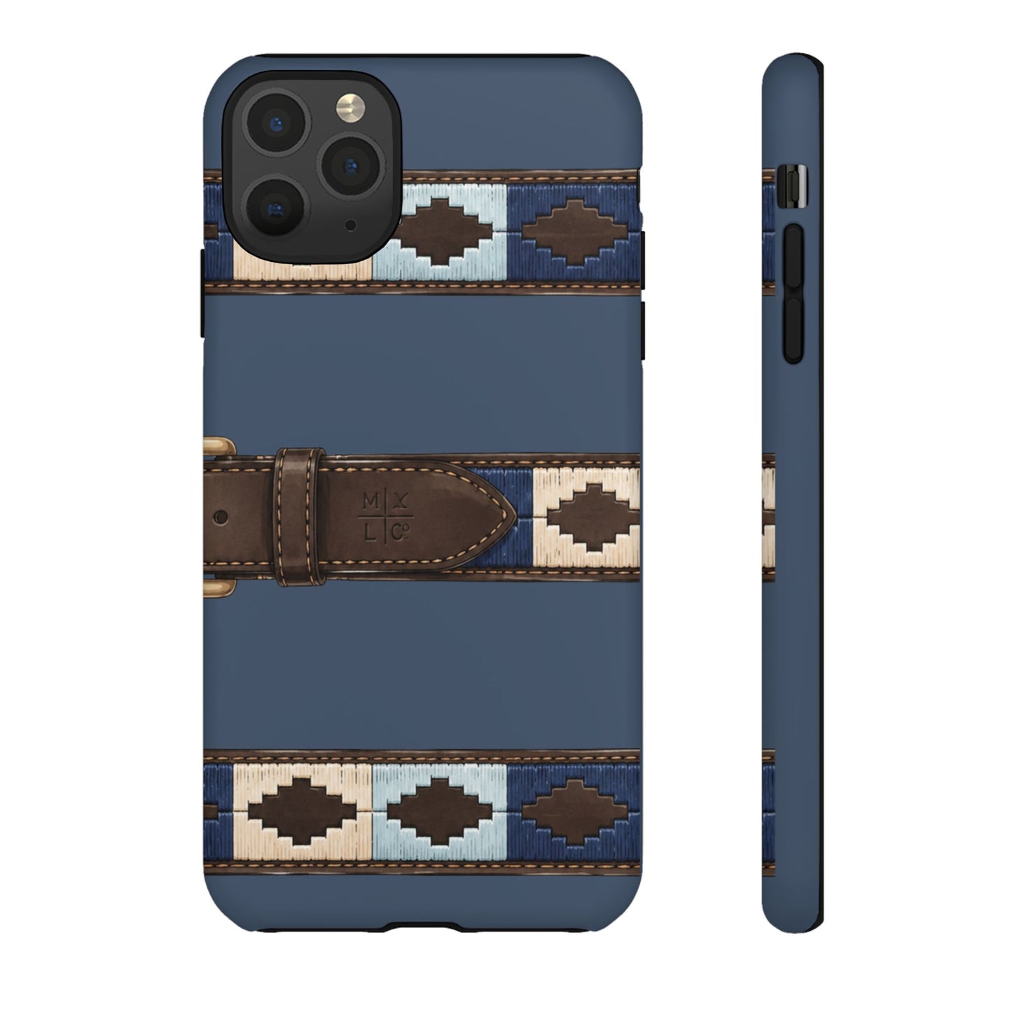 Country Belt Pattern Tough Phone Case in Deep Navy Matte