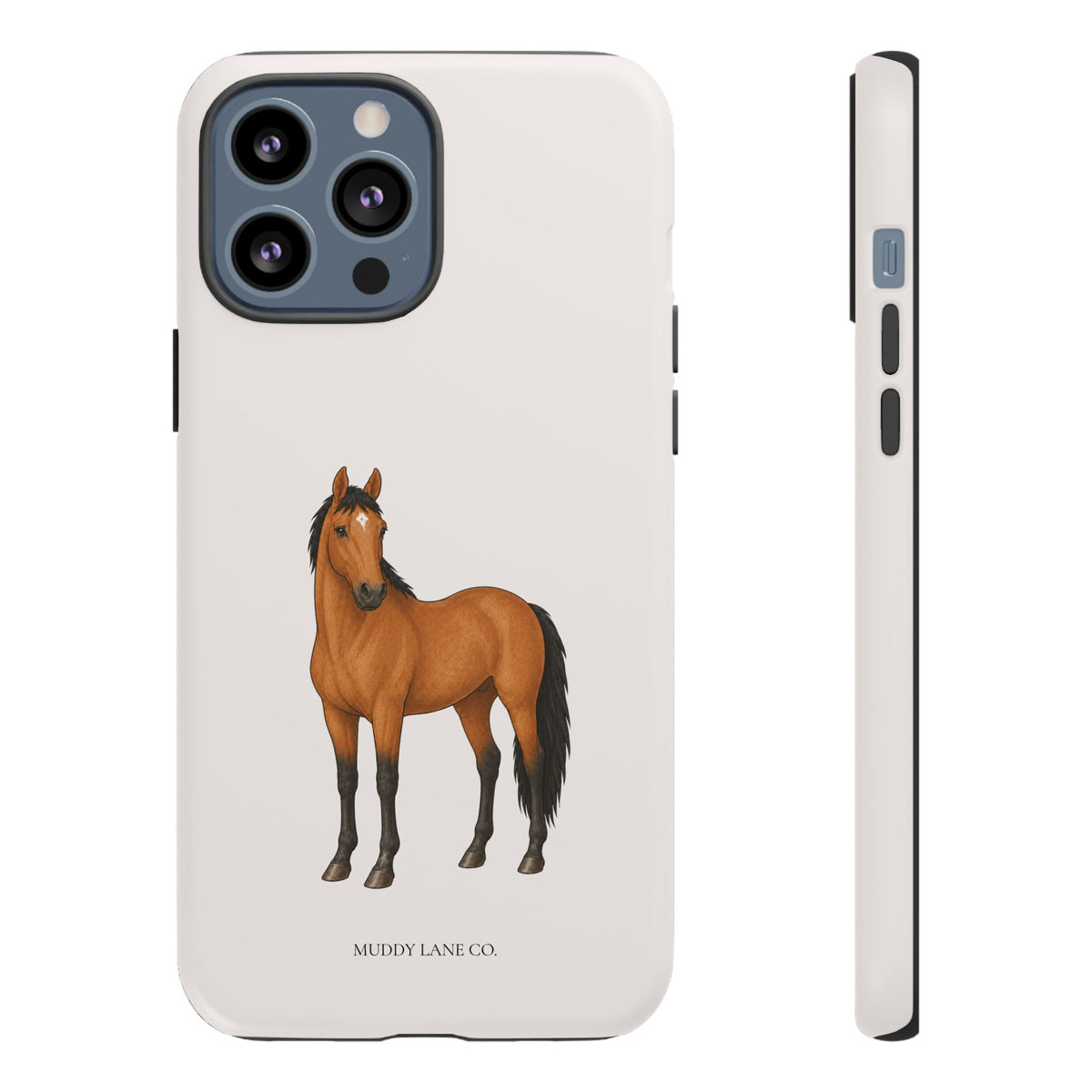 Chestnut Horse Tough Phone Case in Warm Cream Matte