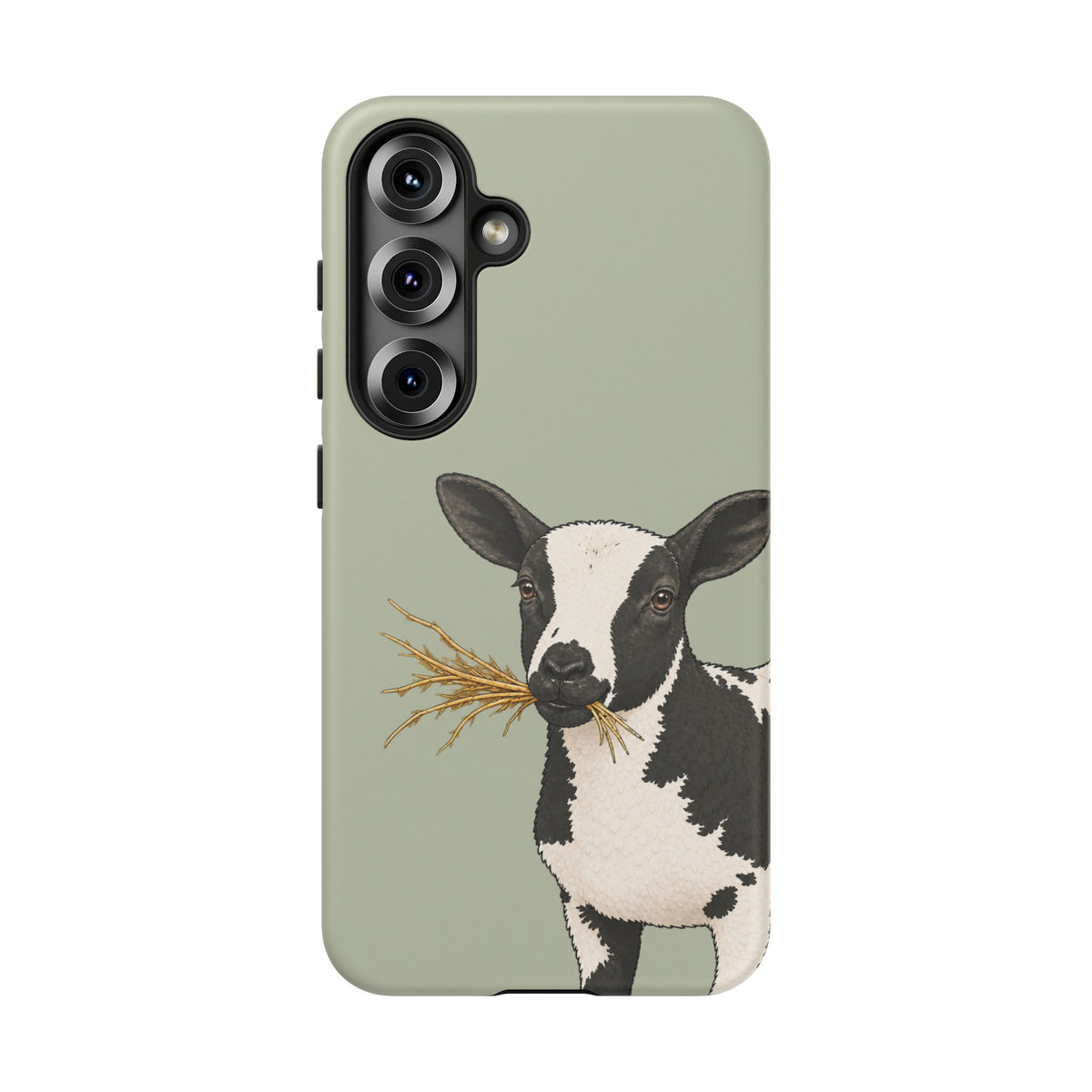 Dutch Spotted Sheep Close-Up Tough Phone Case in Light Sage Matte