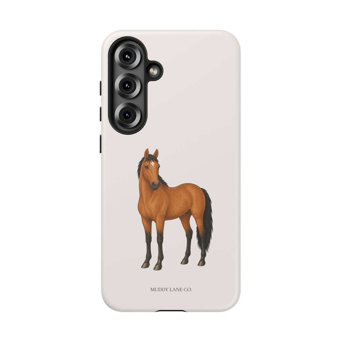 Chestnut Horse Tough Phone Case in Warm Cream Matte