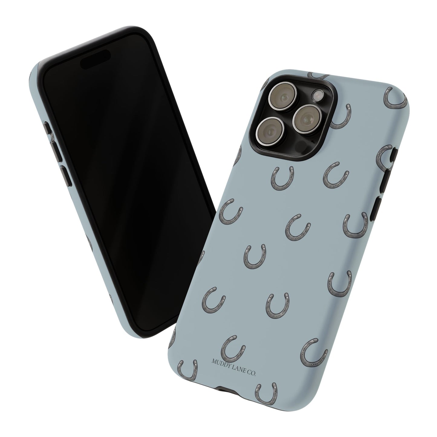 Horseshoe Pattern Tough Phone Case in Dusty Blue Matte
