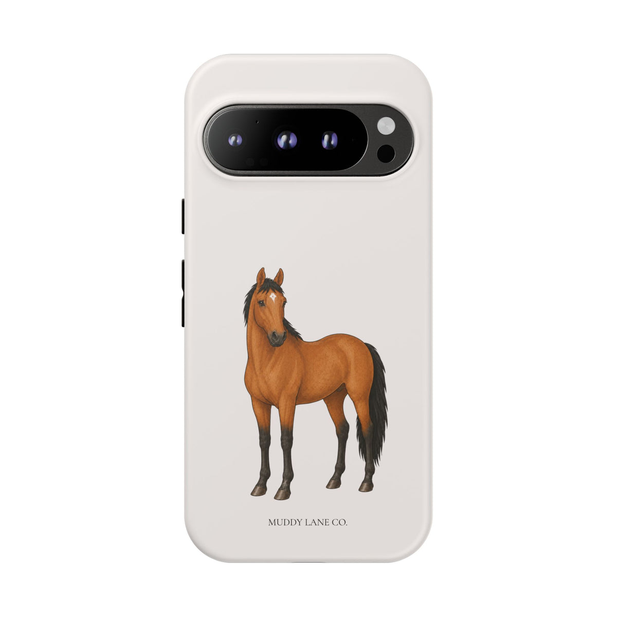 Chestnut Horse Tough Phone Case in Warm Cream Matte