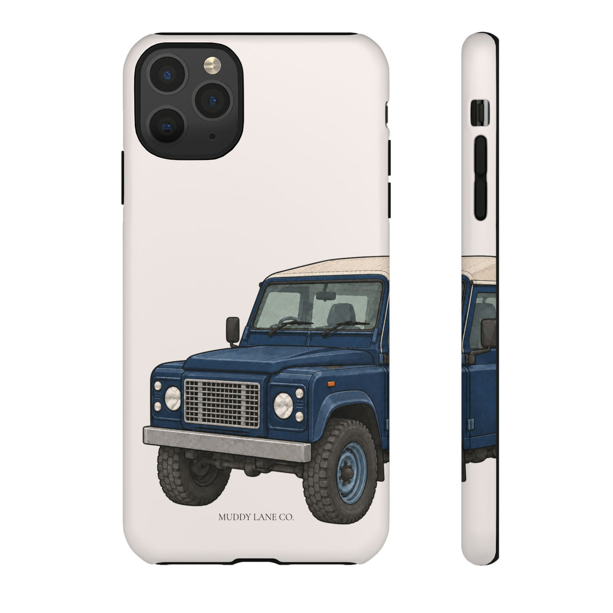 Blue Classic 4x4 Close-Up Tough Phone Case in Warm Cream Matte