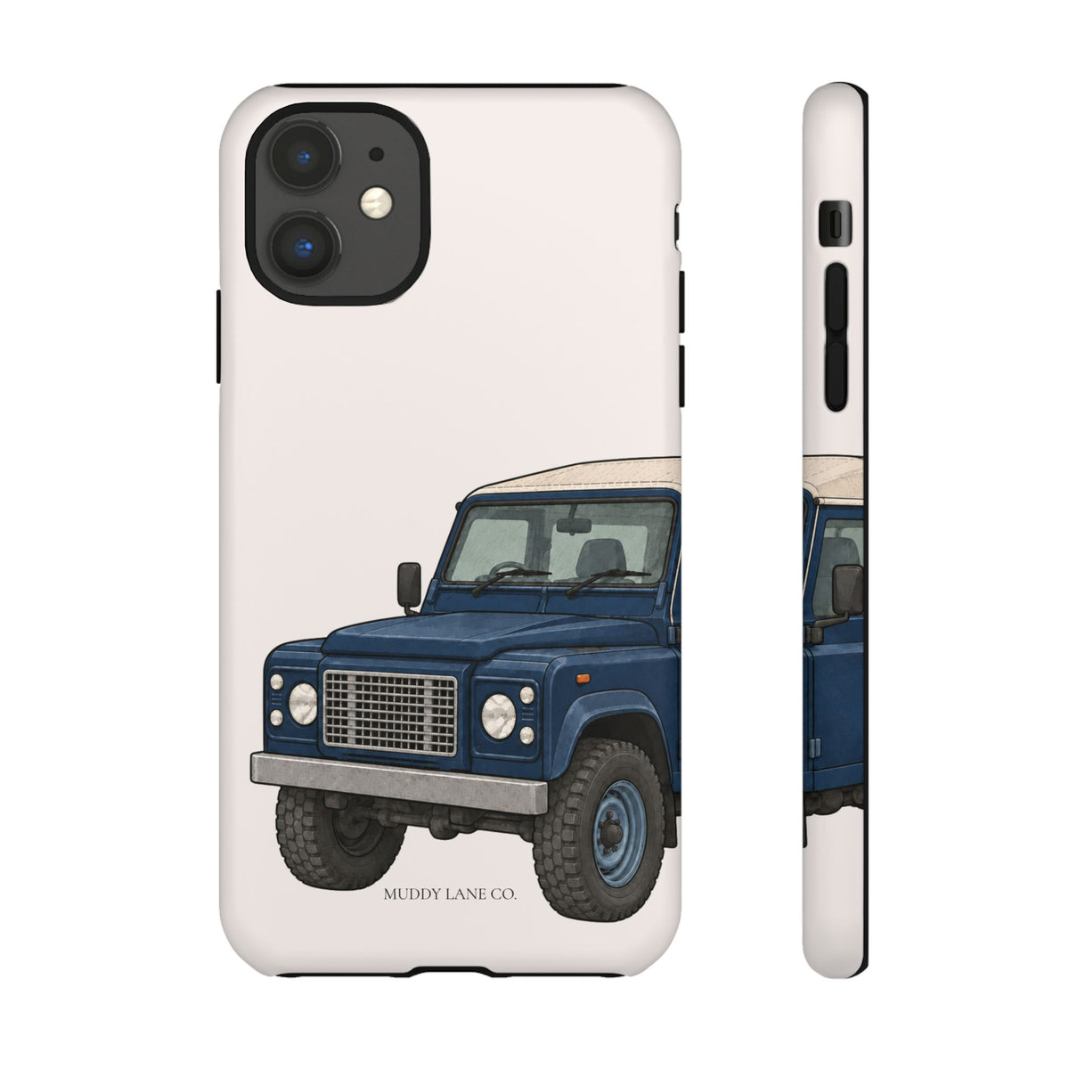 Blue Classic 4x4 Close-Up Tough Phone Case in Warm Cream Matte