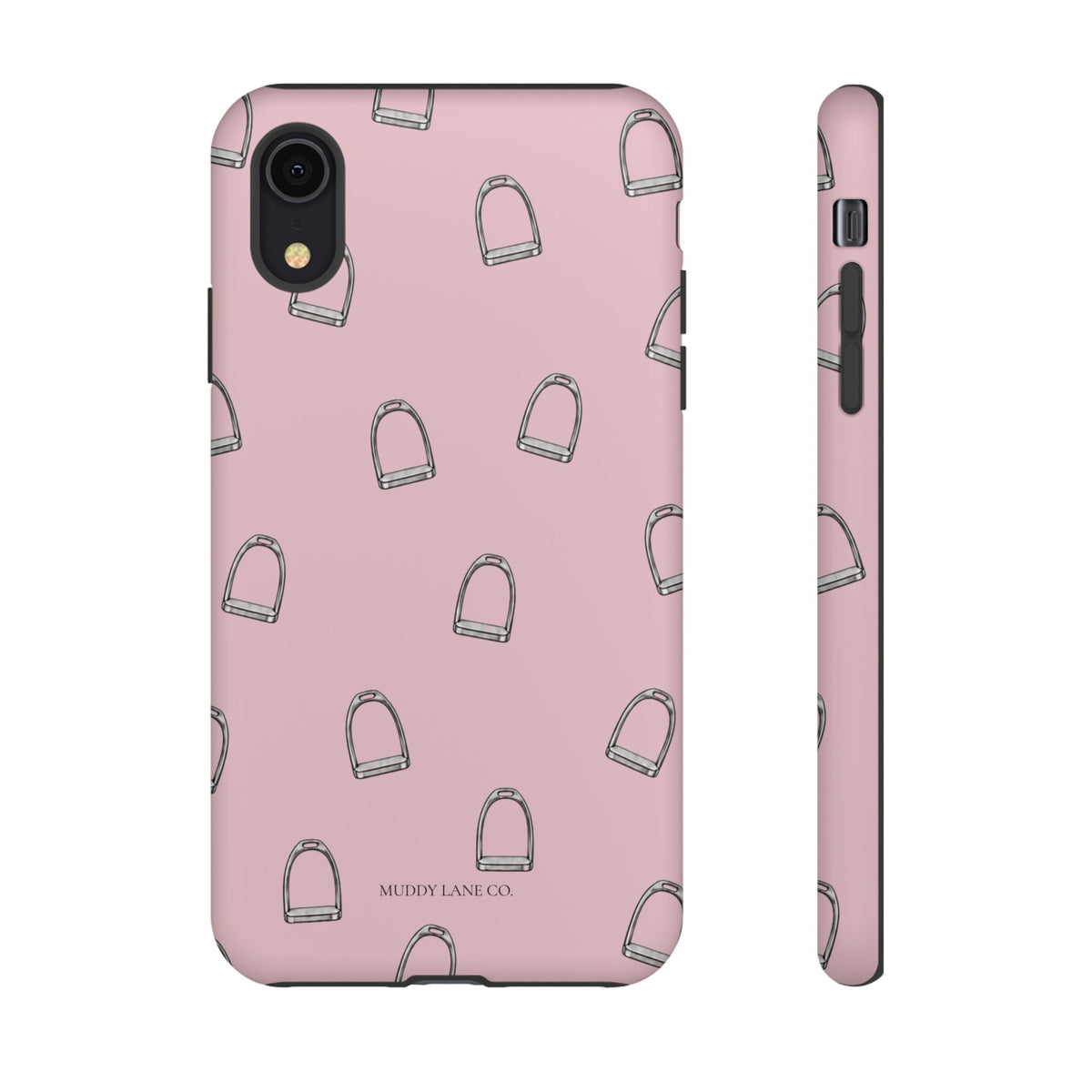 Stirrup Pattern phone case in Soft Rosette Pink by Muddy Lane Co, photo 5