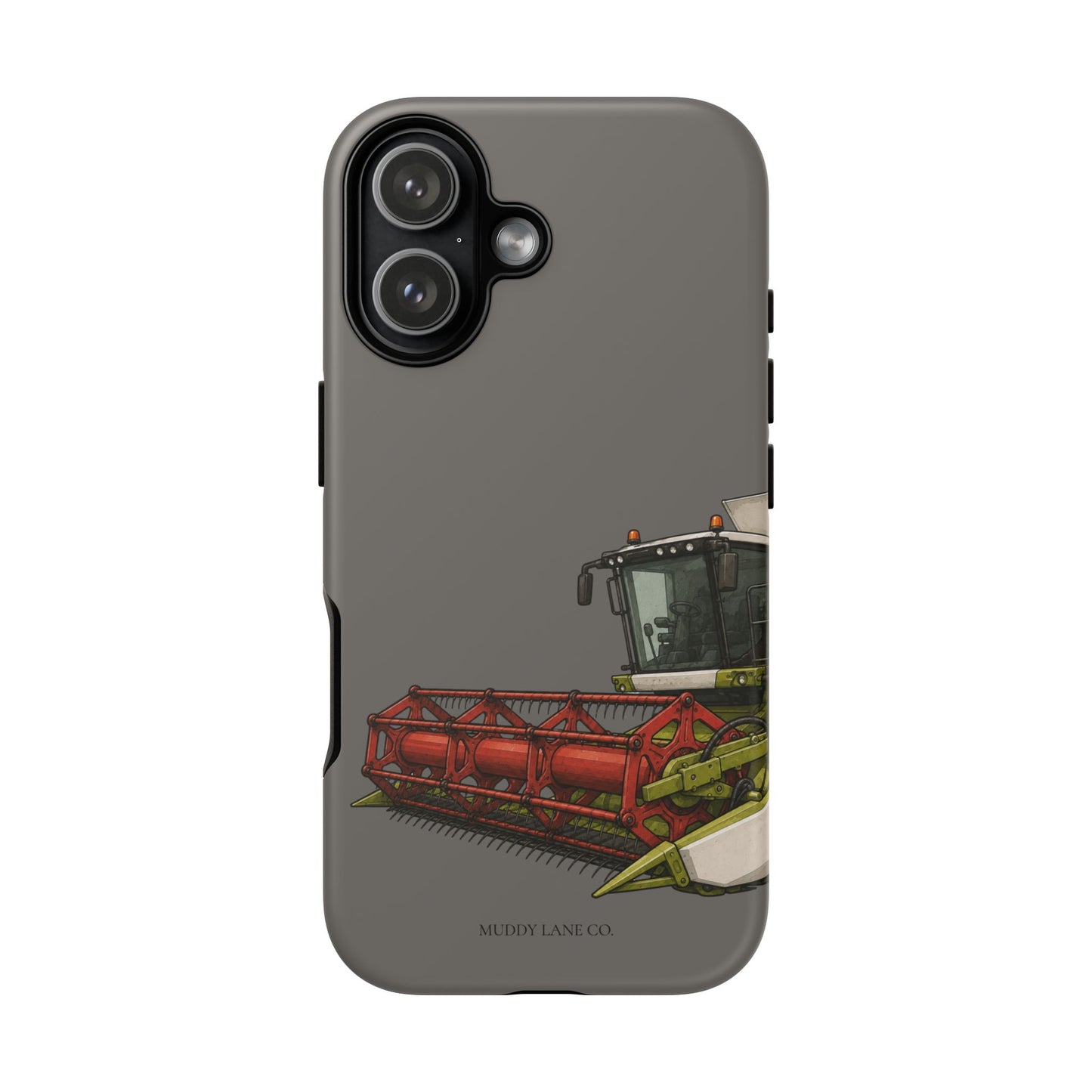 Combine Harvester Close-Up Tough Phone Case in Dark Grey Matte