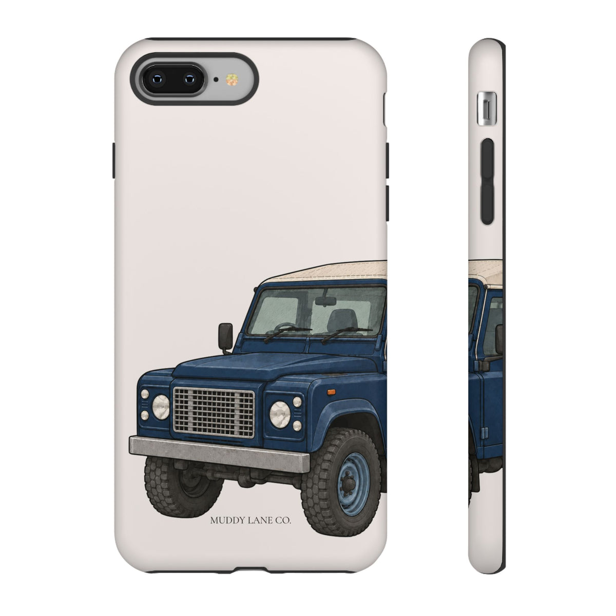 Blue Classic 4x4 Close-Up phone case in Warm Cream by Muddy Lane Co, photo 3