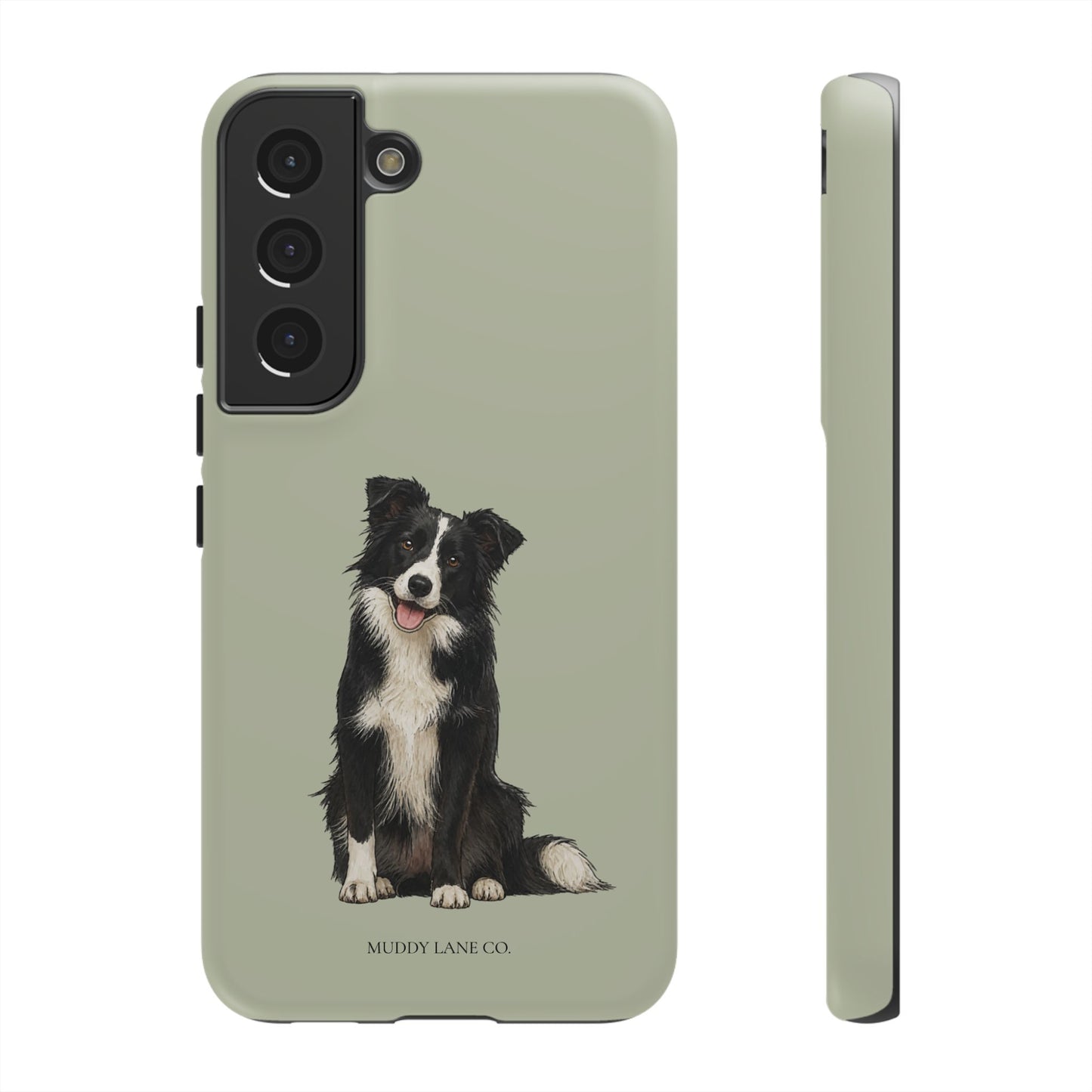 Border Collie Tough Phone Case in Light Sage Matte
