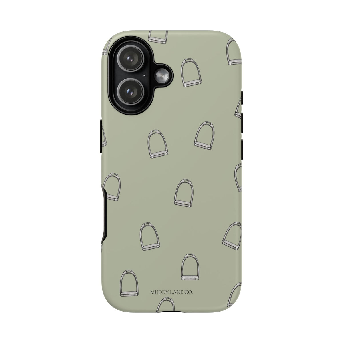 Stirrup Pattern Tough Phone Case in Light Sage Matte