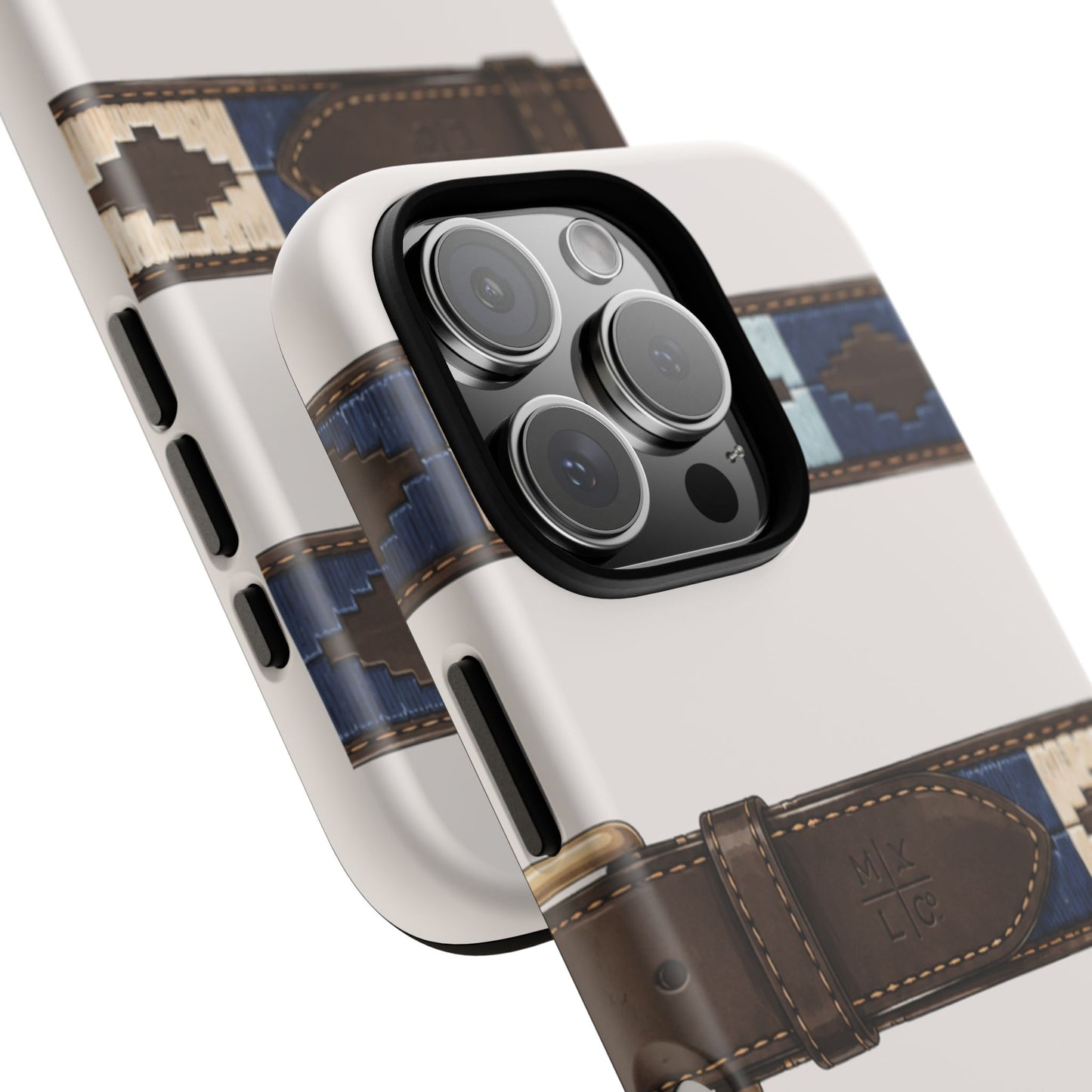 Country Belt Pattern Tough Phone Case in Warm Cream Matte
