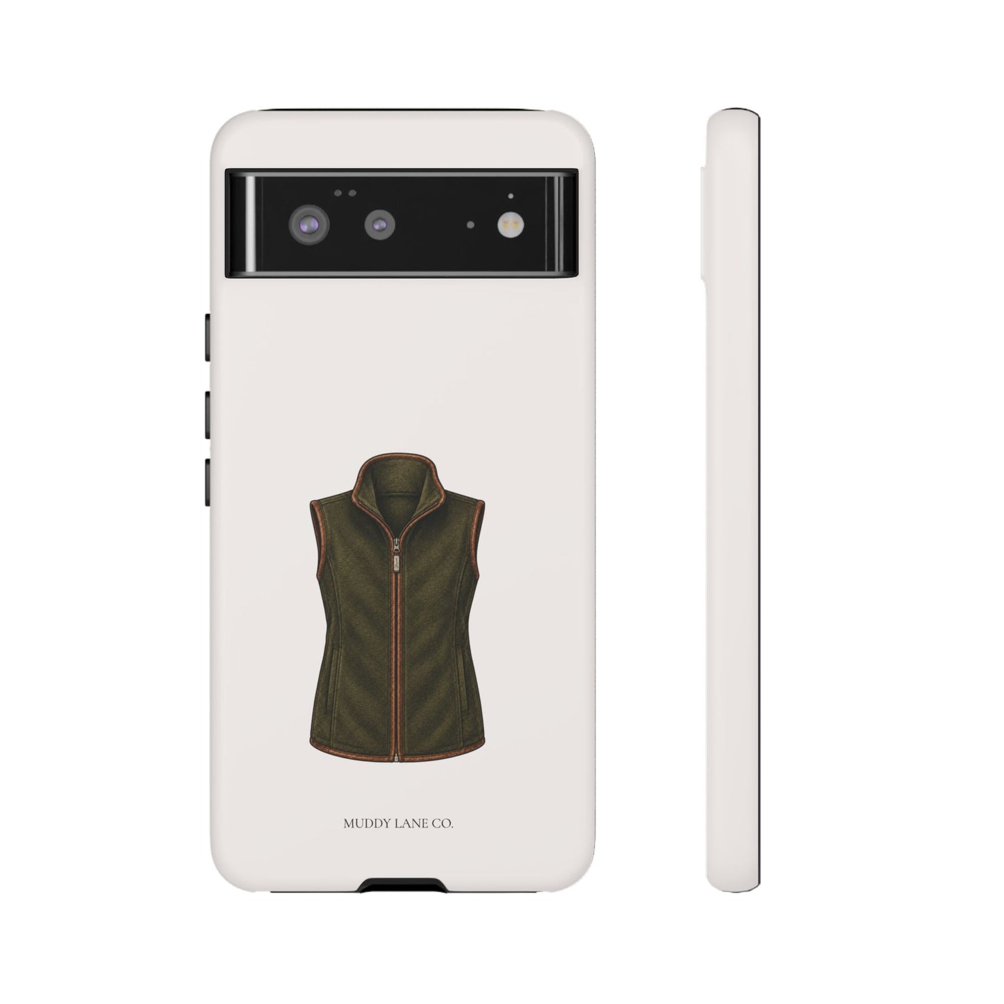 Country Gilet Tough Phone Case in Warm Cream Matte