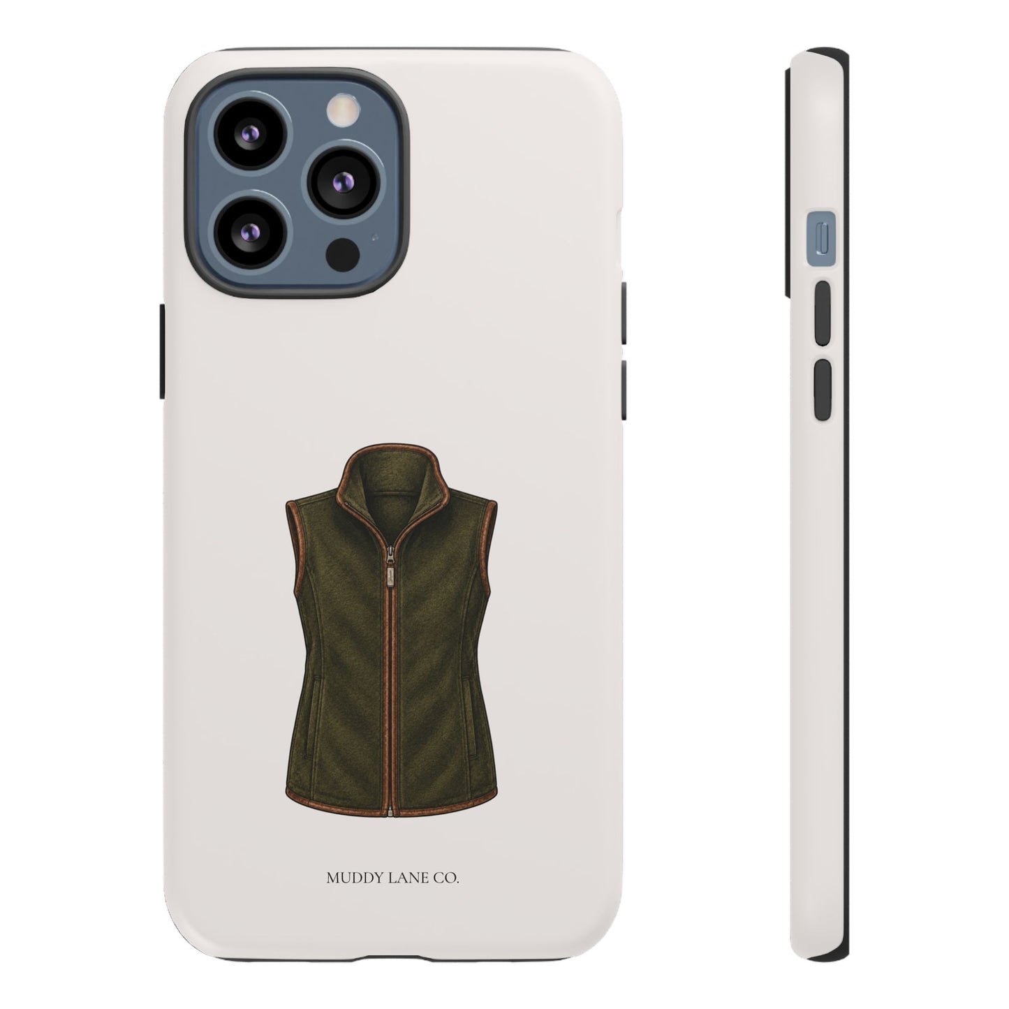 Country Gilet Tough Phone Case in Warm Cream Matte