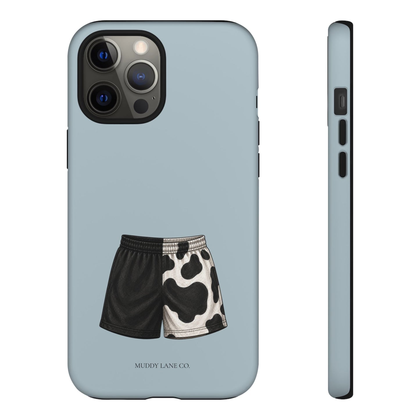 Cow Print Shorts Tough Phone Case in Dusty Blue Matte