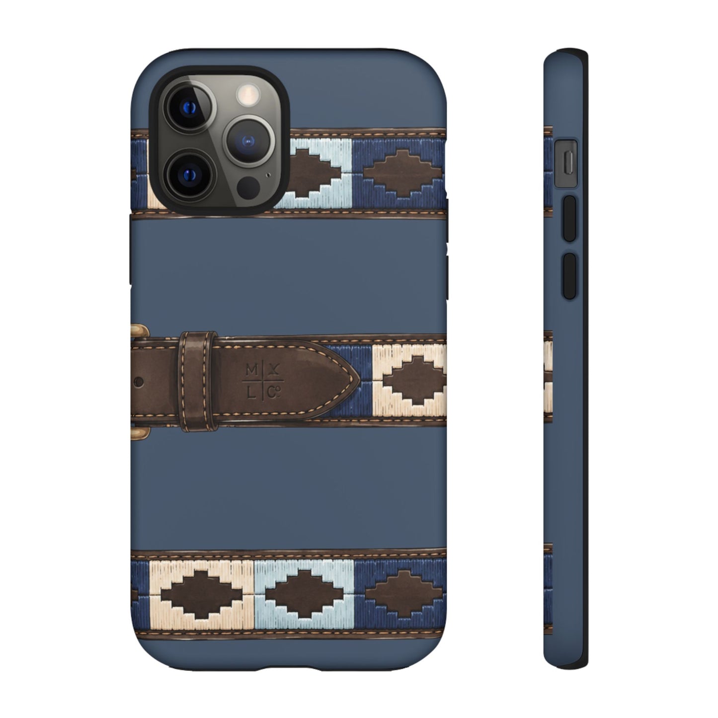 Country Belt Pattern Tough Phone Case in Deep Navy Matte
