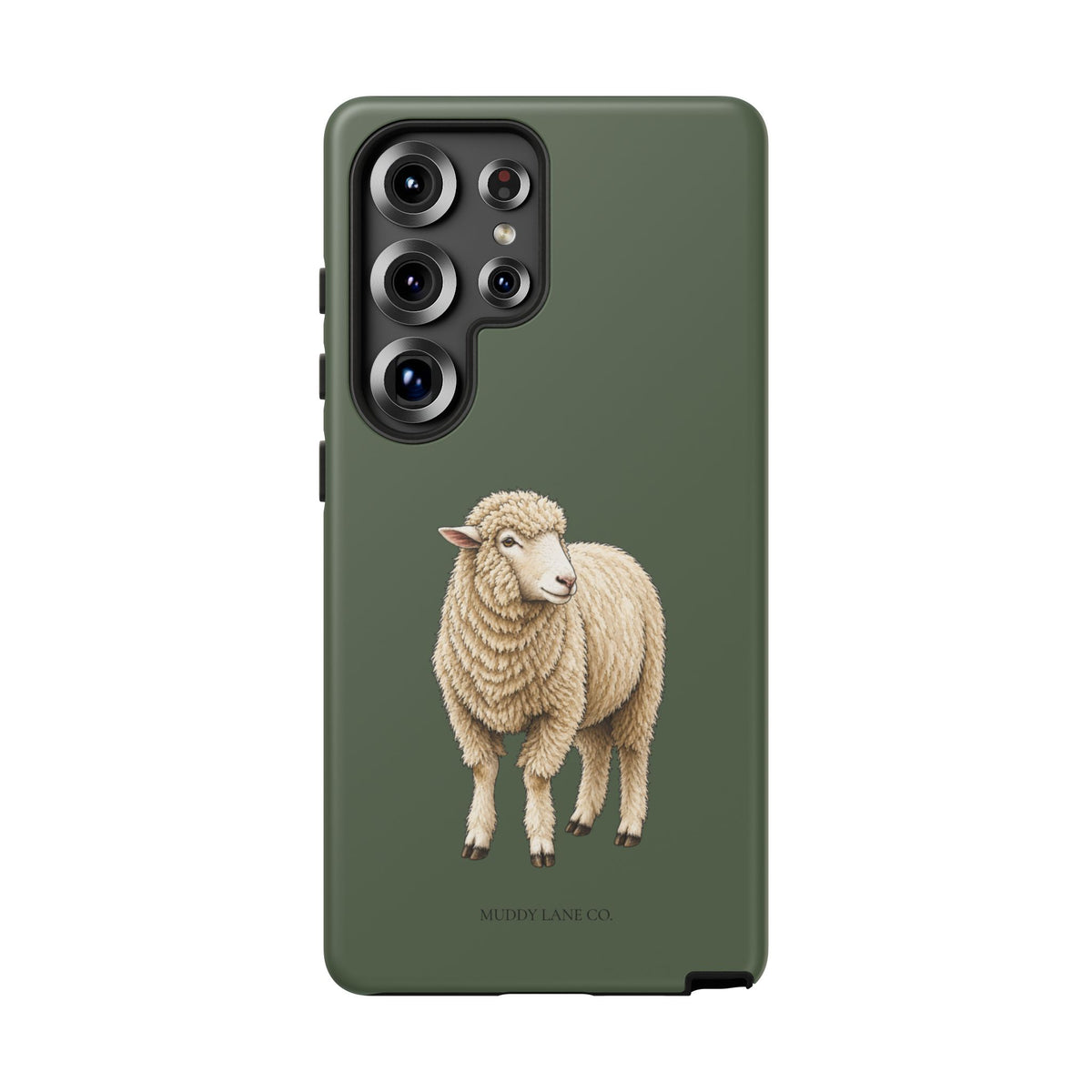 Sheep Tough Phone Case in Forest Green Matte