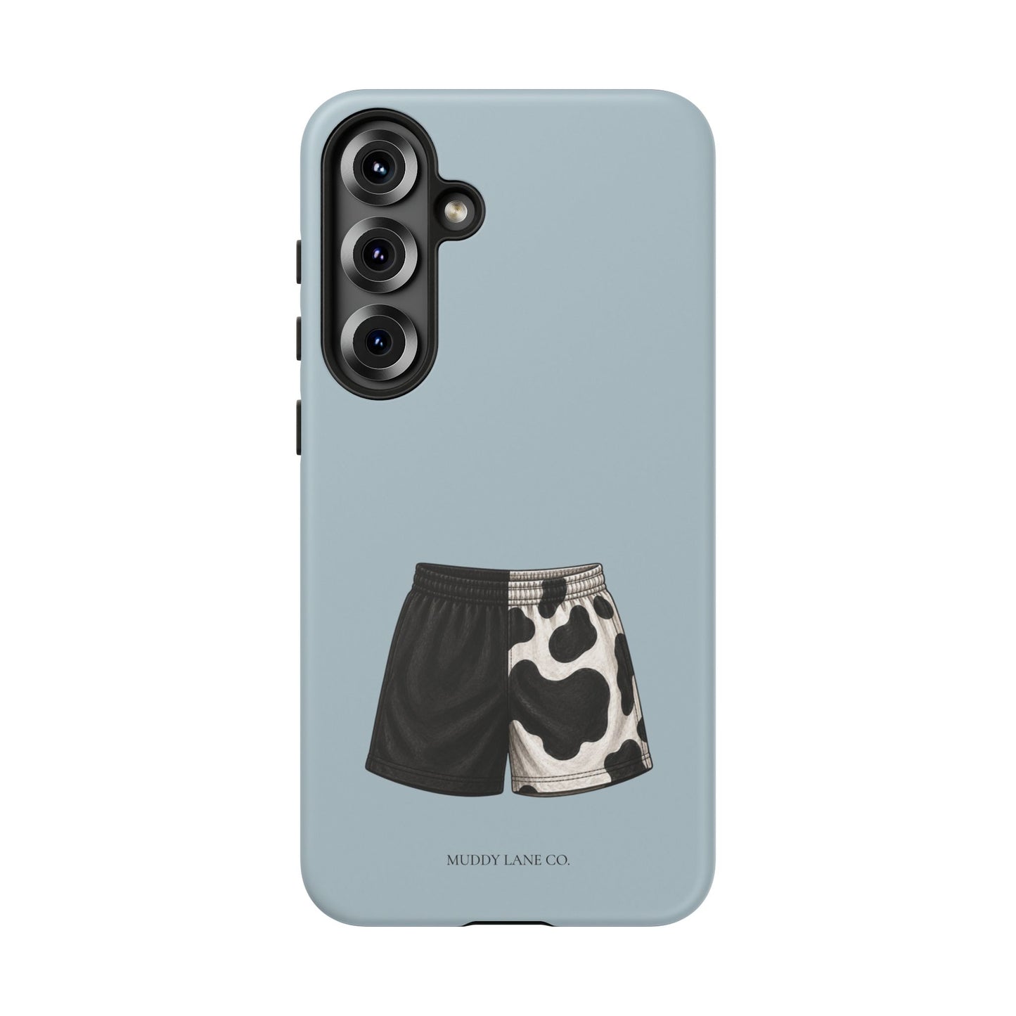 Cow Print Shorts Tough Phone Case in Dusty Blue Matte