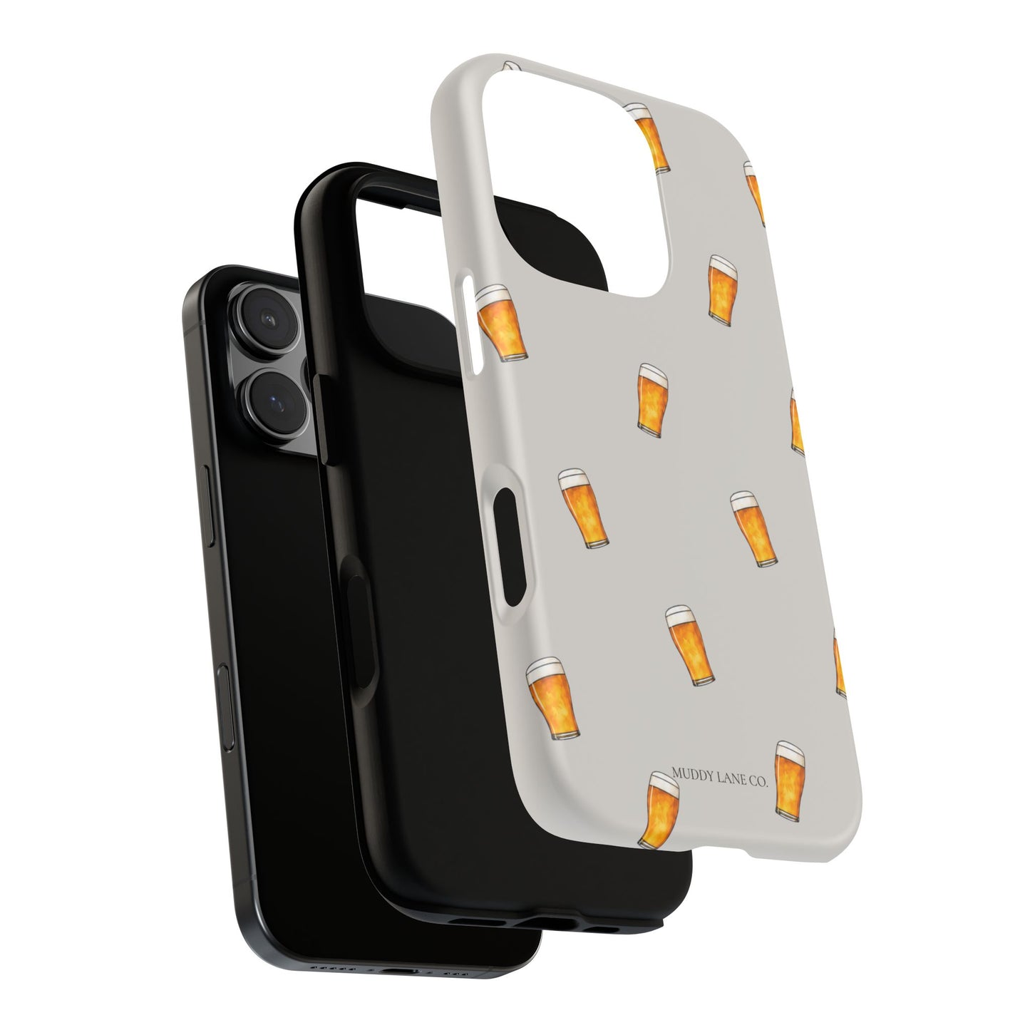 Pint Pattern Tough Phone Case in Soft Grey Matte