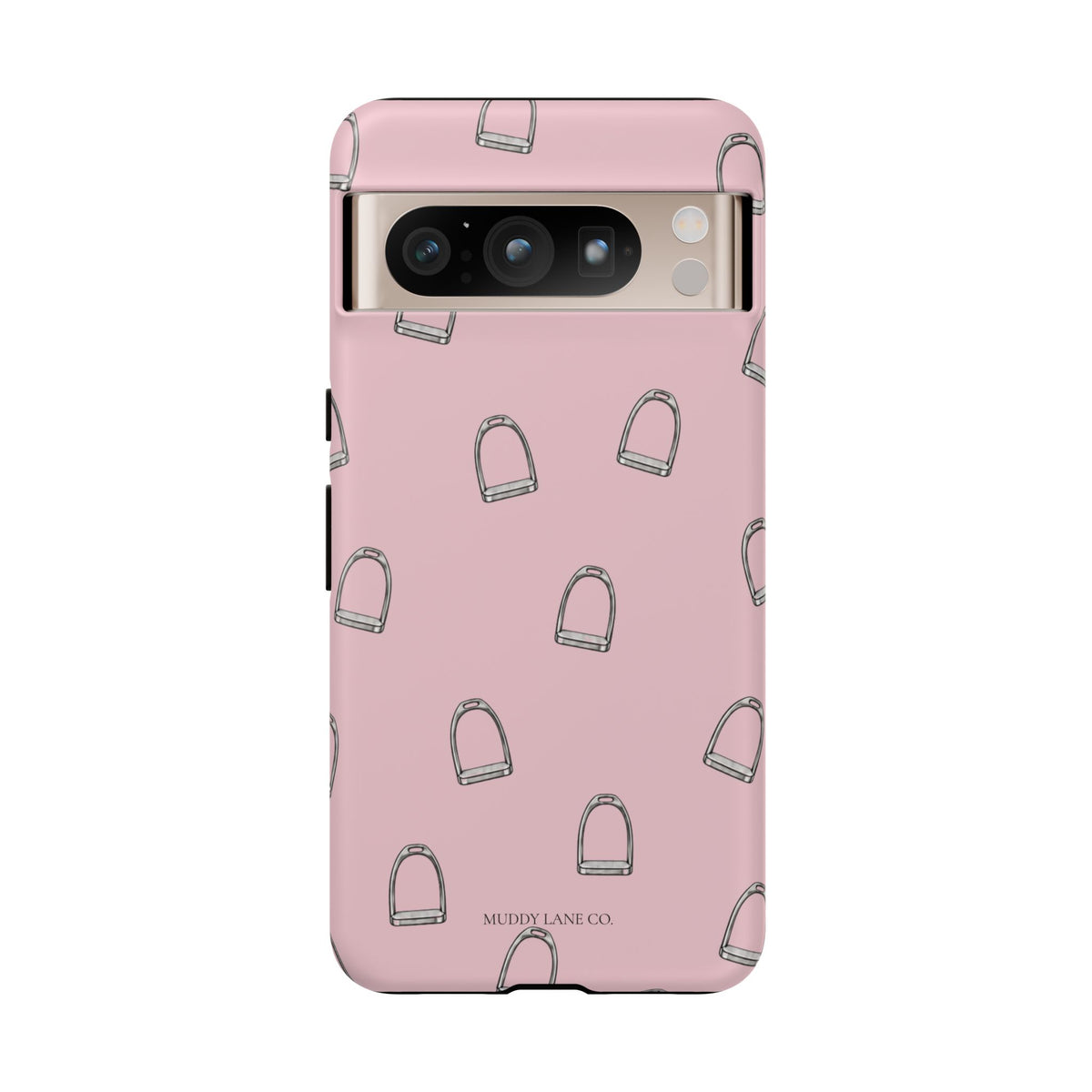 Stirrup Pattern Tough Phone Case in Soft Rosette Pink Matte