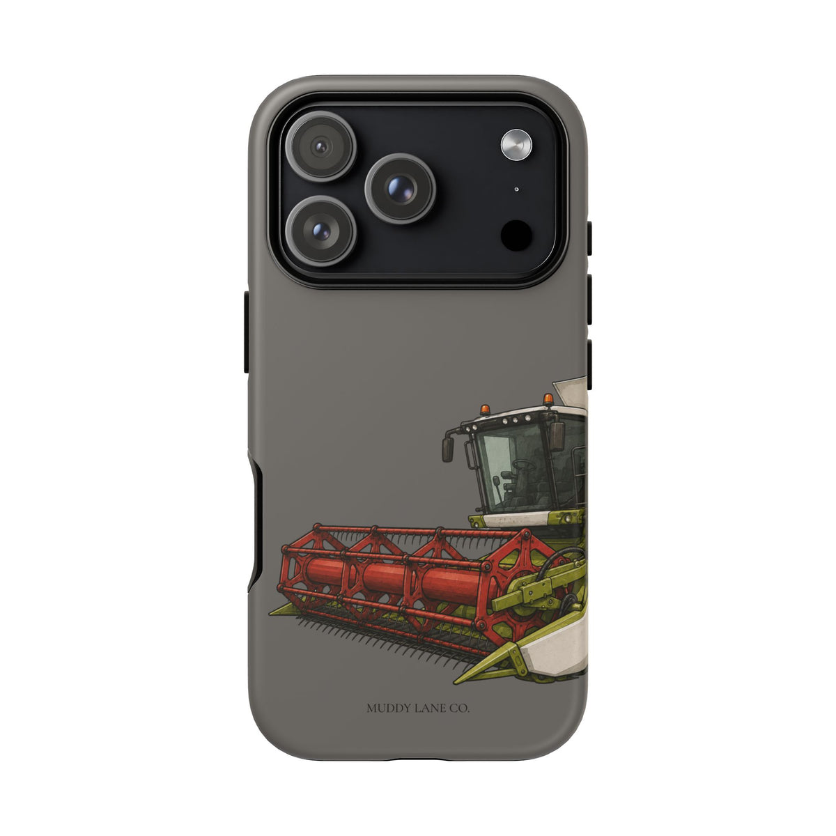 Combine Harvester Close-Up Tough Phone Case in Dark Grey Matte