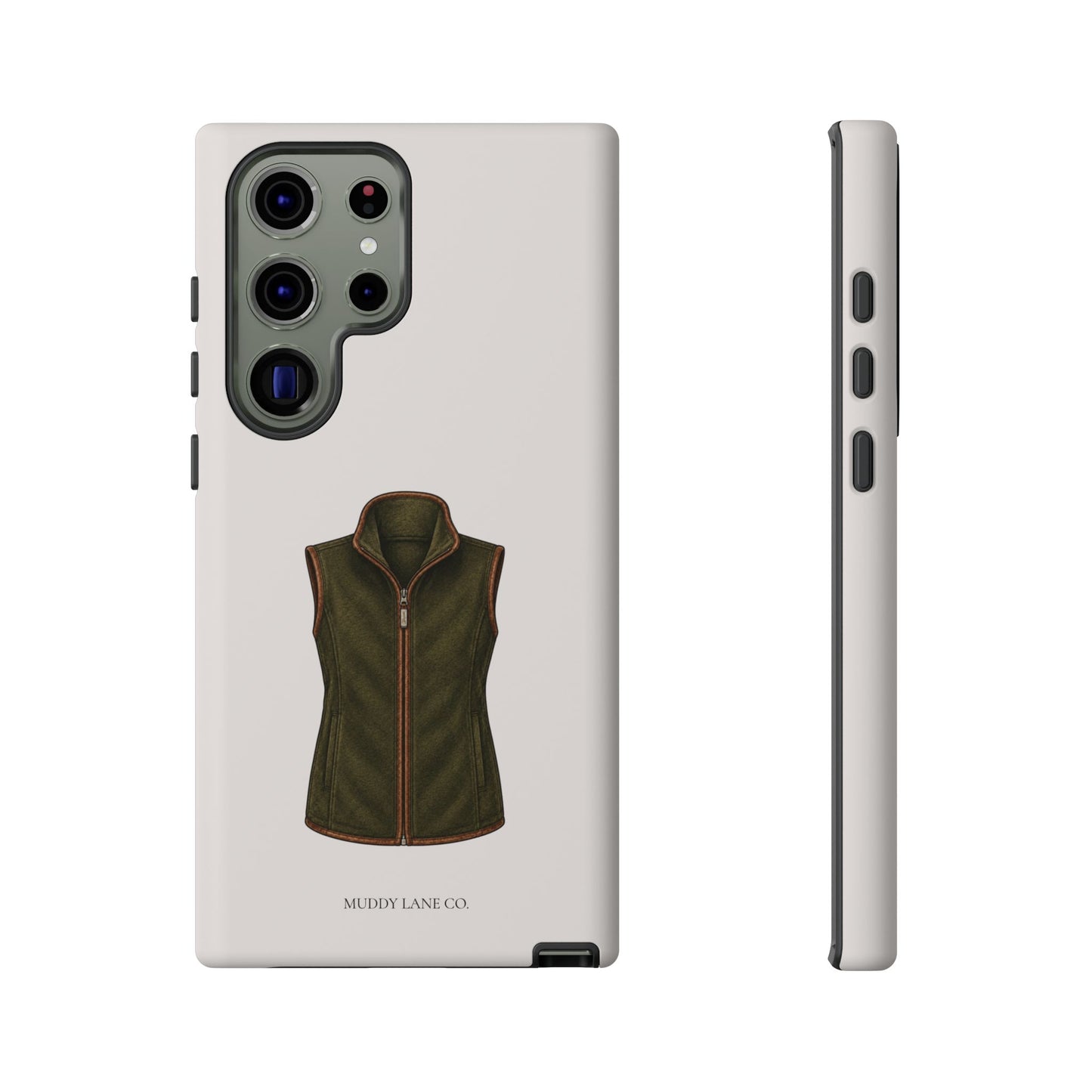 Country Gilet Tough Phone Case in Warm Cream Matte