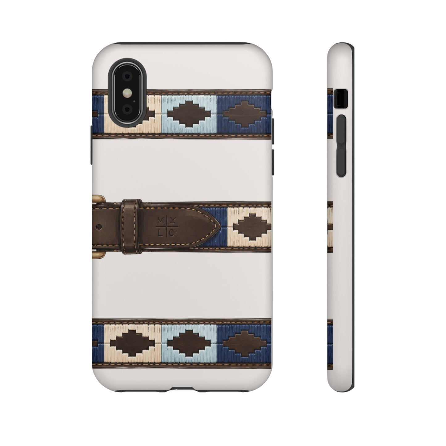 Country Belt Pattern Tough Phone Case in Warm Cream Matte