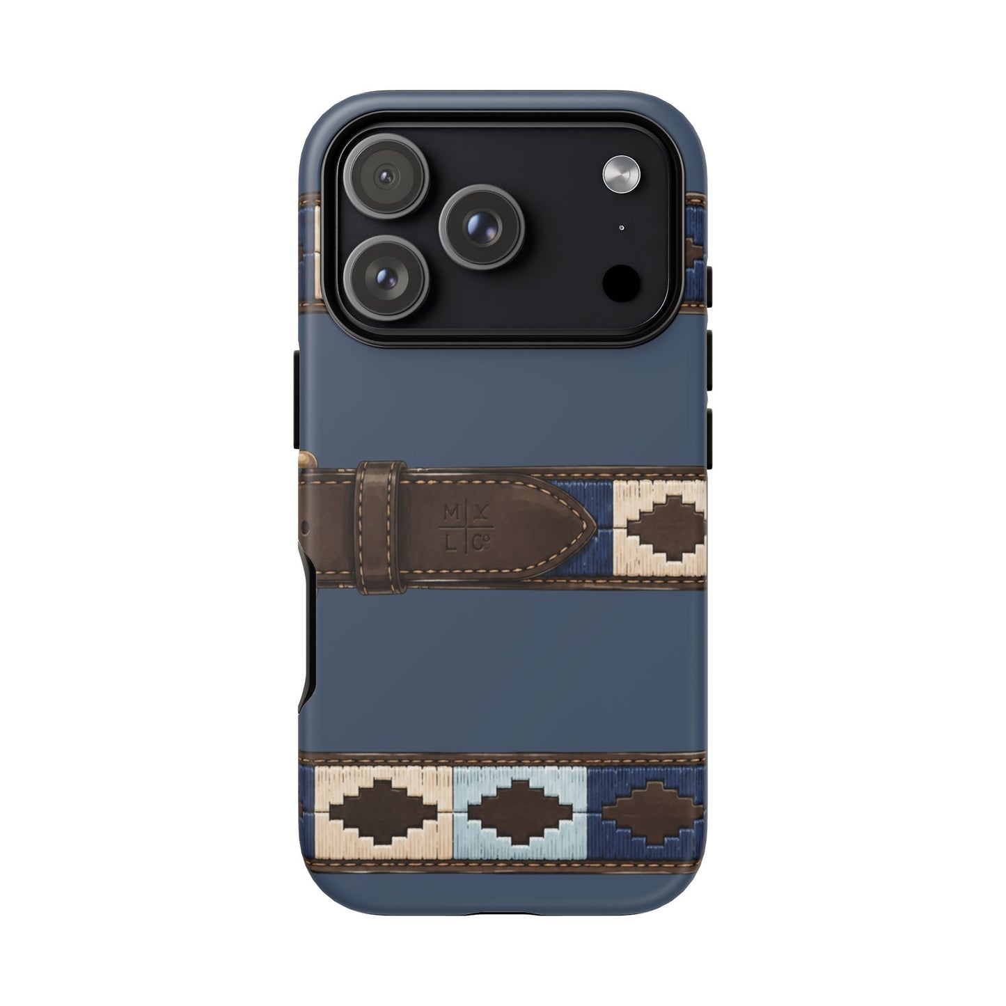 Country Belt Pattern Tough Phone Case in Deep Navy Matte