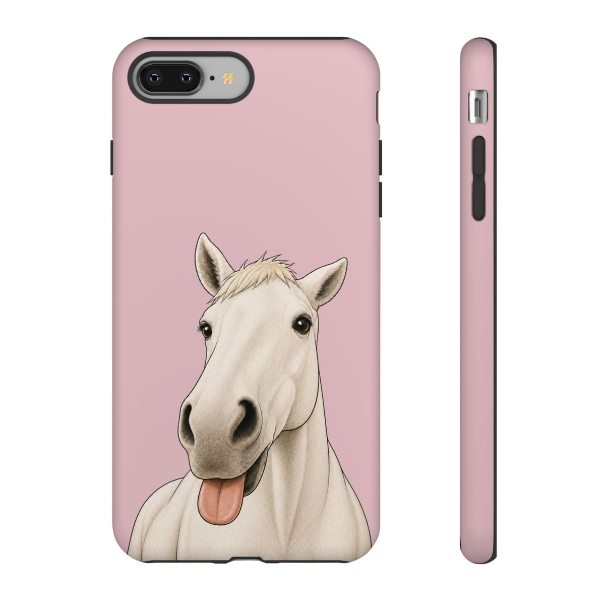 Silly White Horse phone case in Soft Rosette Pink by Muddy Lane Co, photo 3