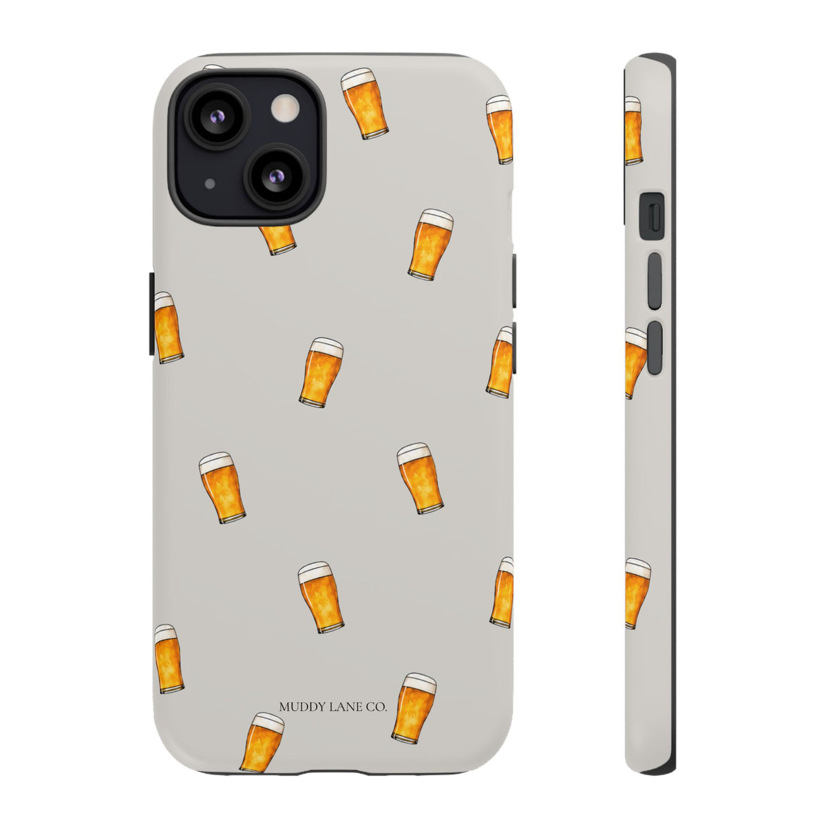 Pint Pattern Tough Phone Case in Soft Grey Matte