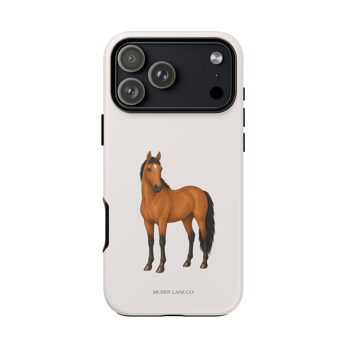 Chestnut Horse Tough Phone Case in Warm Cream Matte