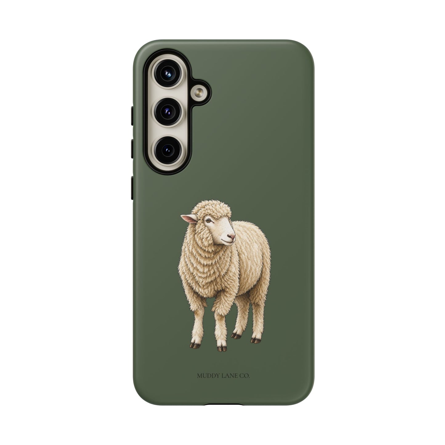 Sheep Tough Phone Case in Forest Green Matte