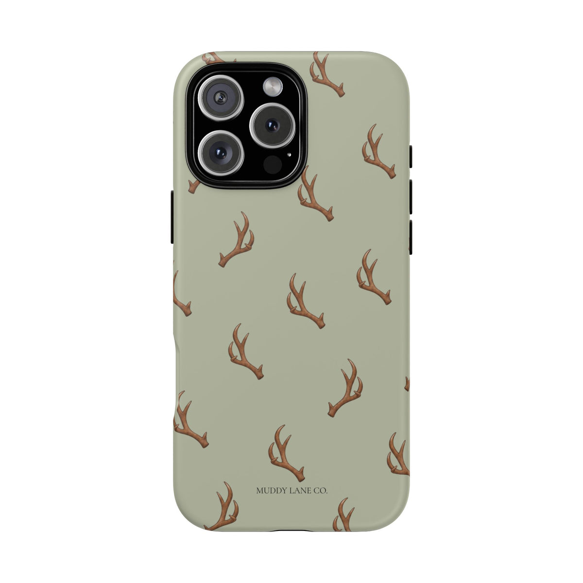 Antler Pattern Tough Phone Case in Light Sage Matte