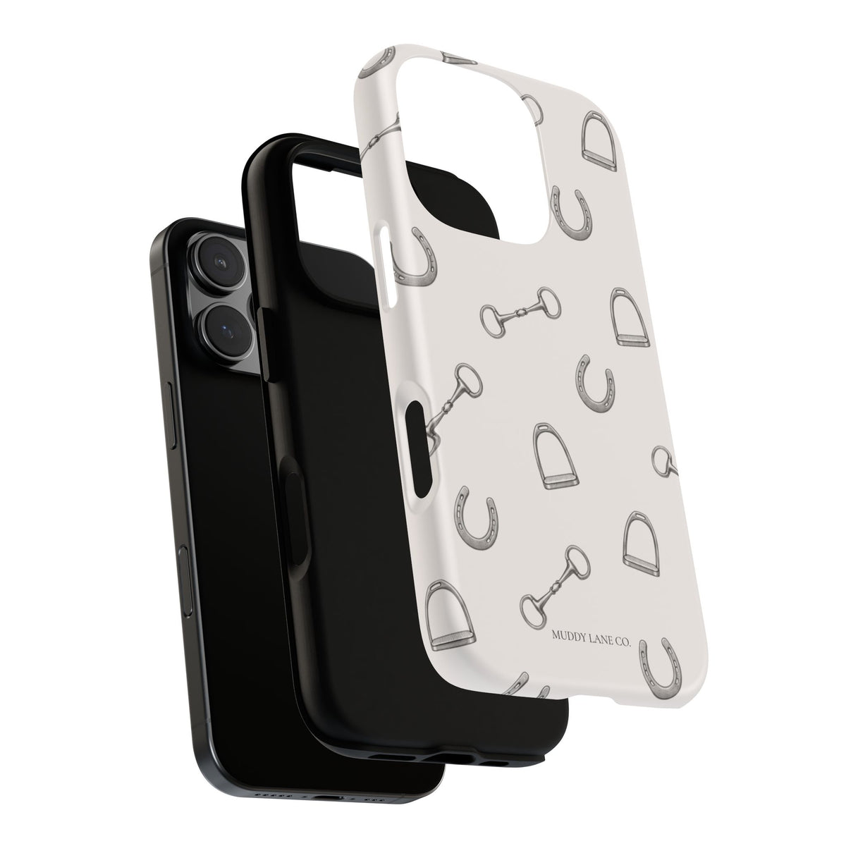 Tack Room Pattern Tough Phone Case in Warm Cream Matte