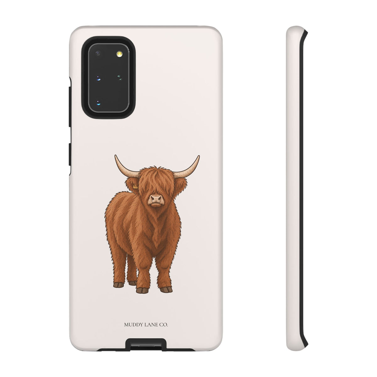 Highland Cow Tough Phone Case in Warm Cream Matte